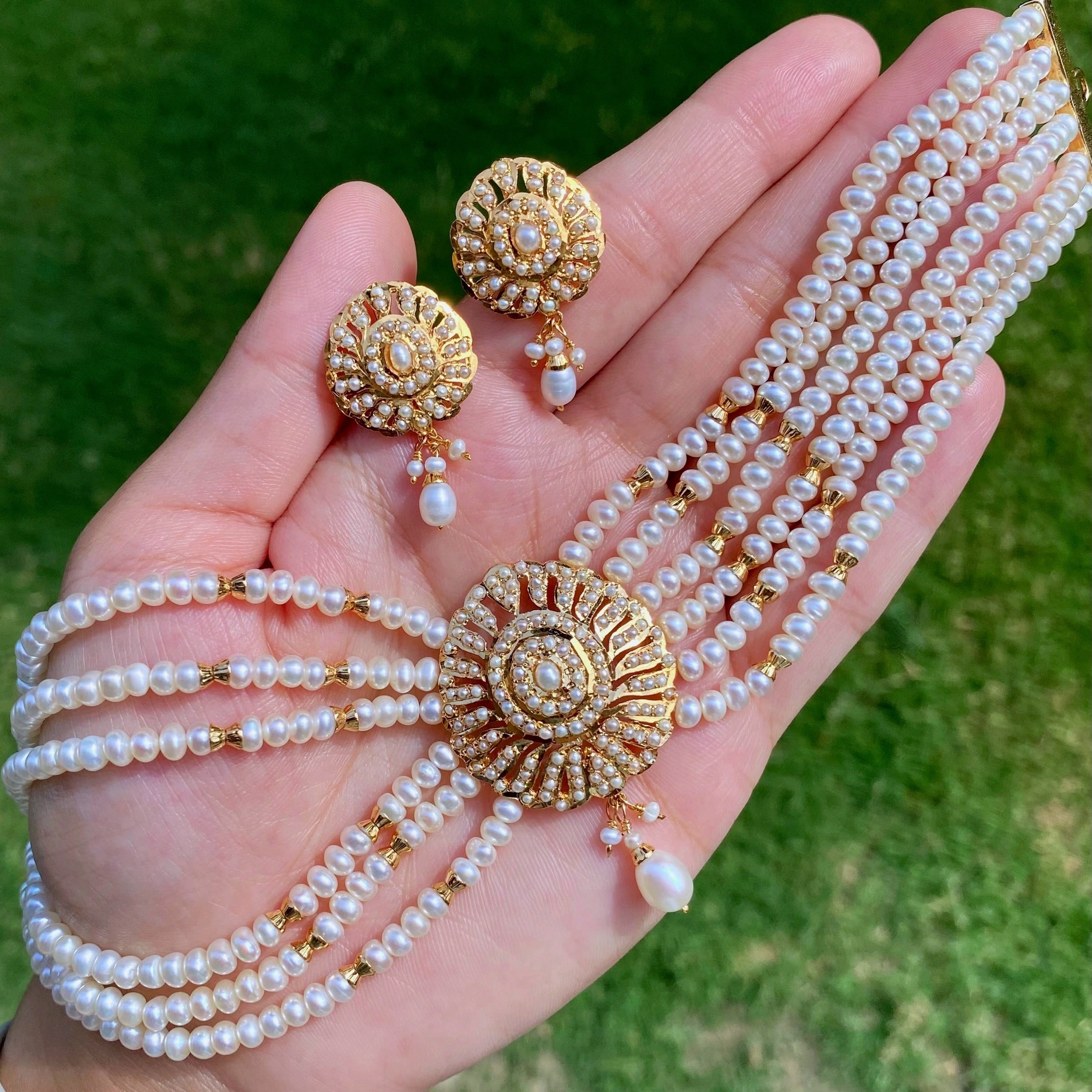 indian pearl choker set