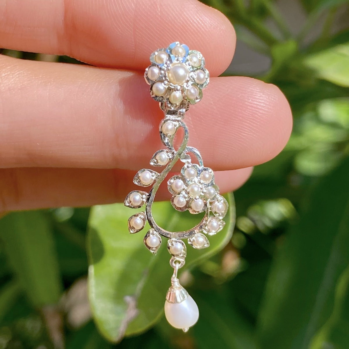 boho chic indian silver earrings