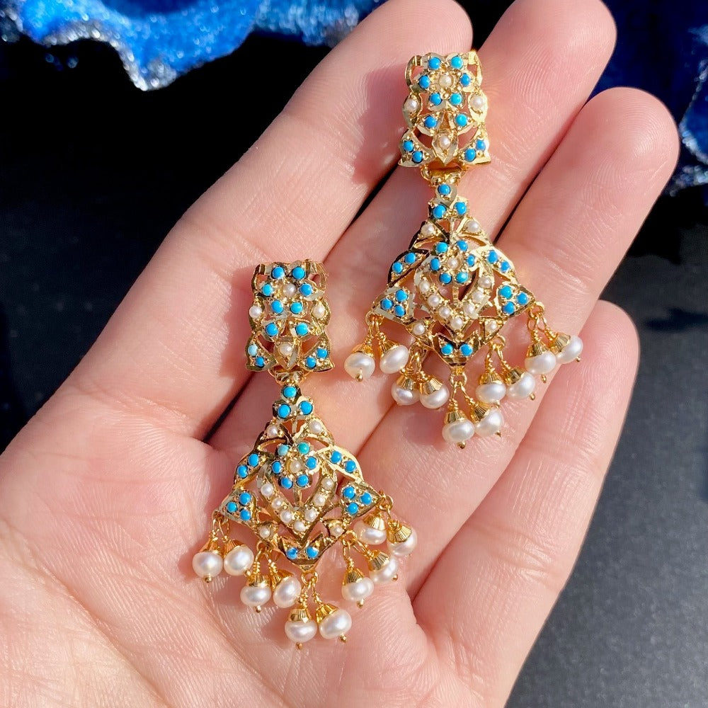 indian feroza earrings