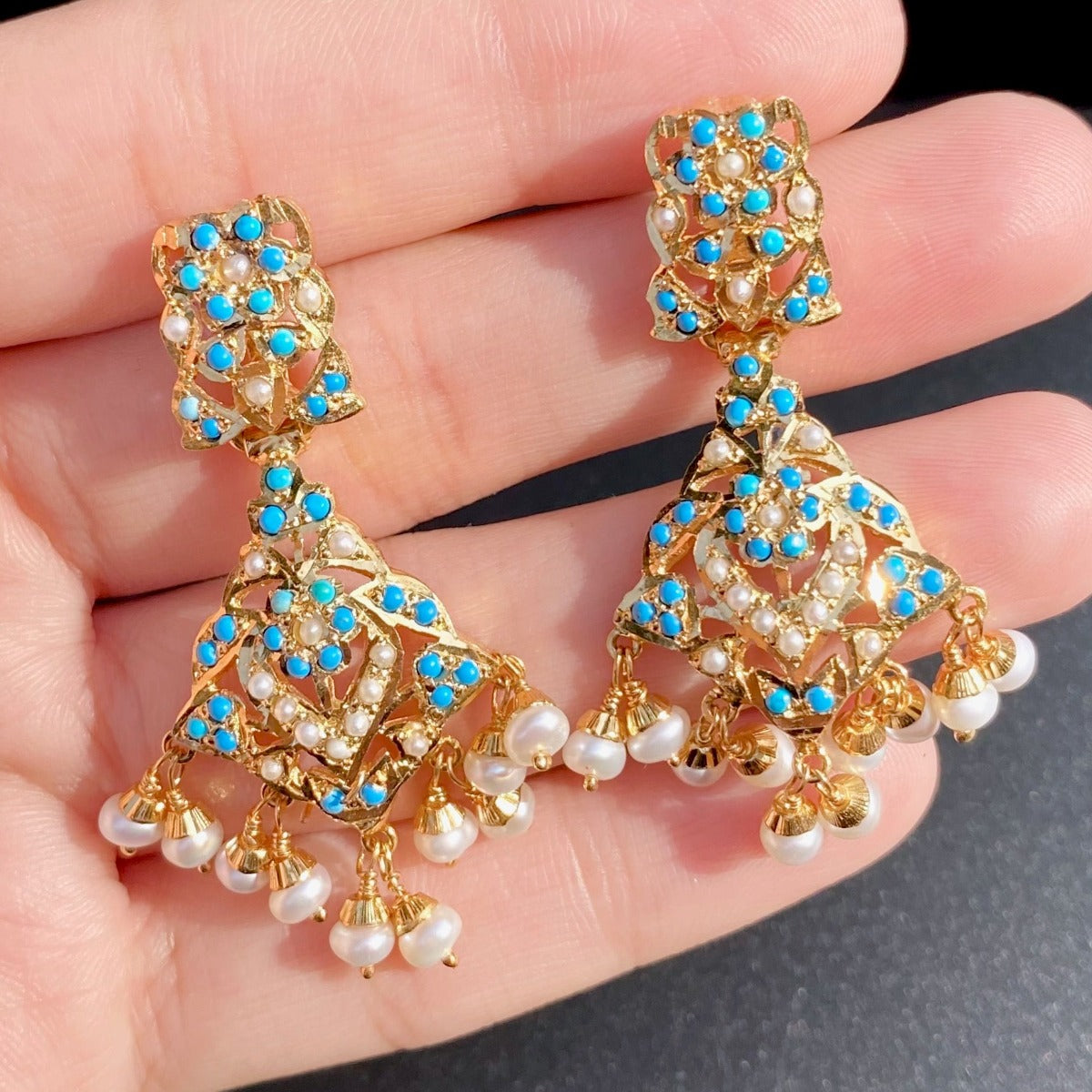 indian feroza earrings