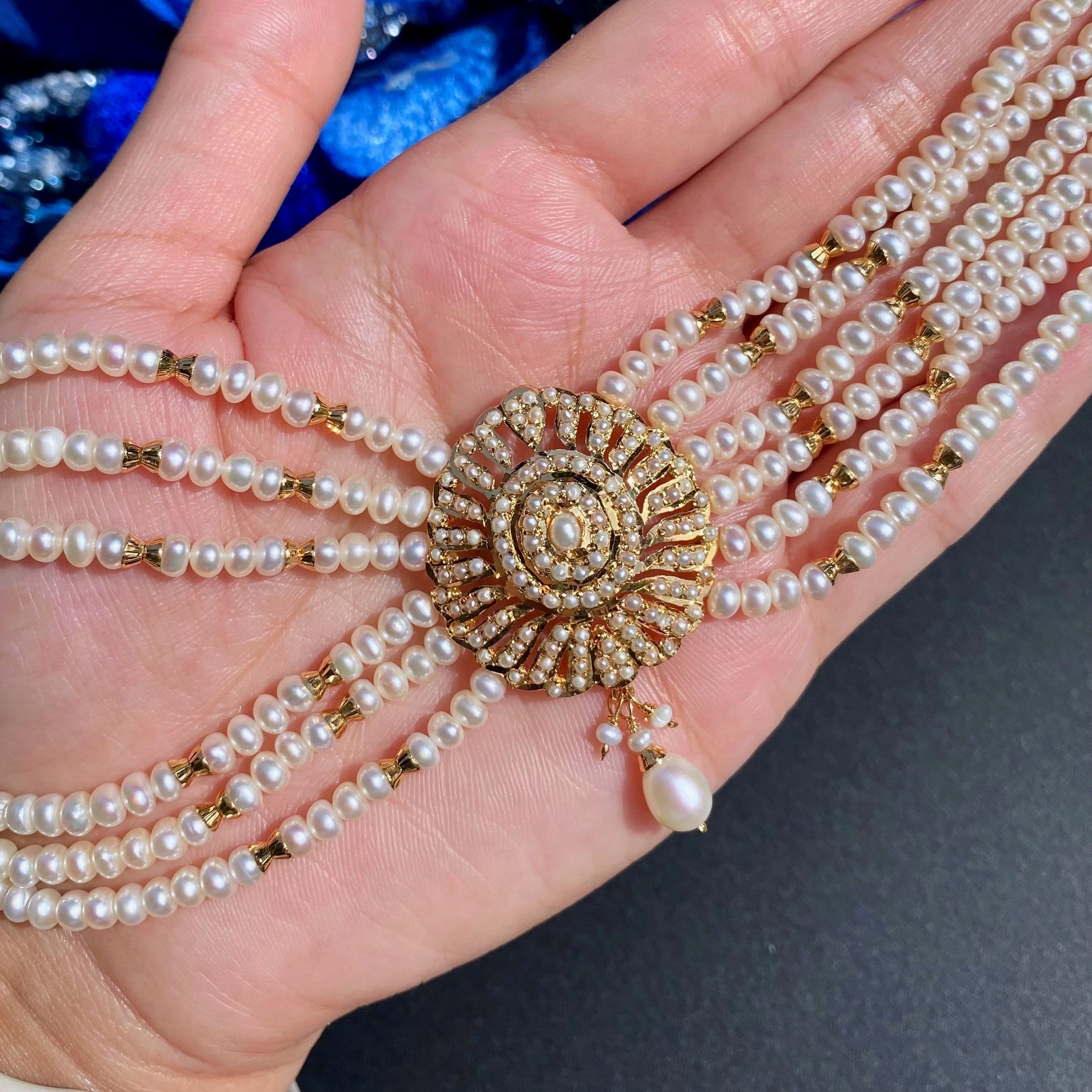 indian pearl choker set