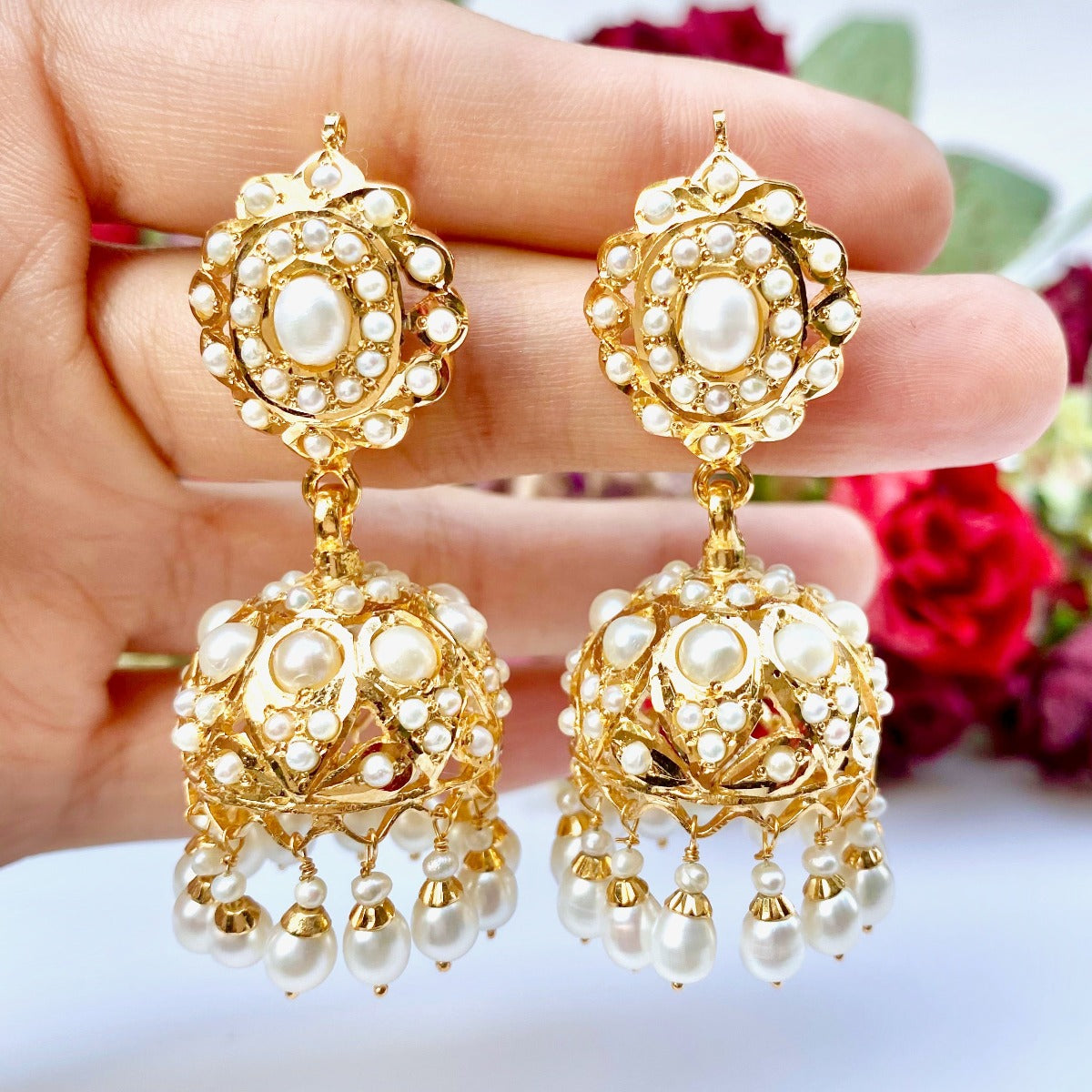 hyderabadi pearl jhumka