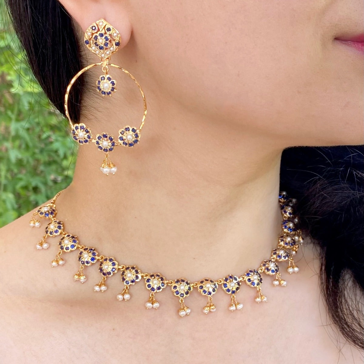 simple Hyderabadi jadau set gold plated usa
