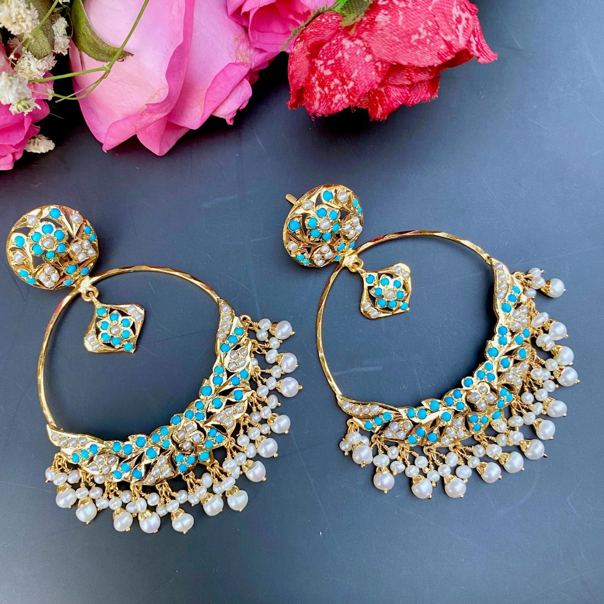 Indian gold chandbali in usa