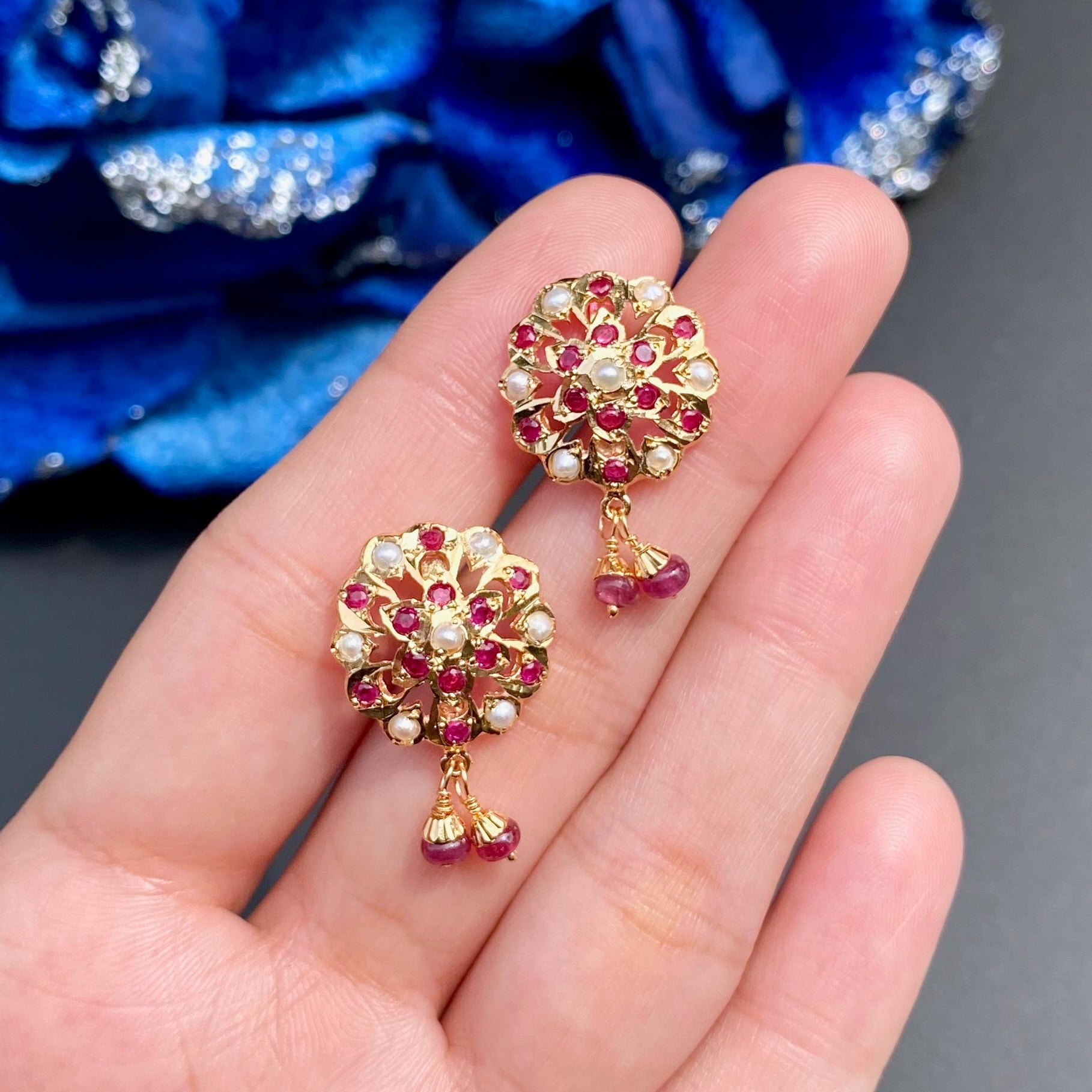 delicate ruby pearl necklace