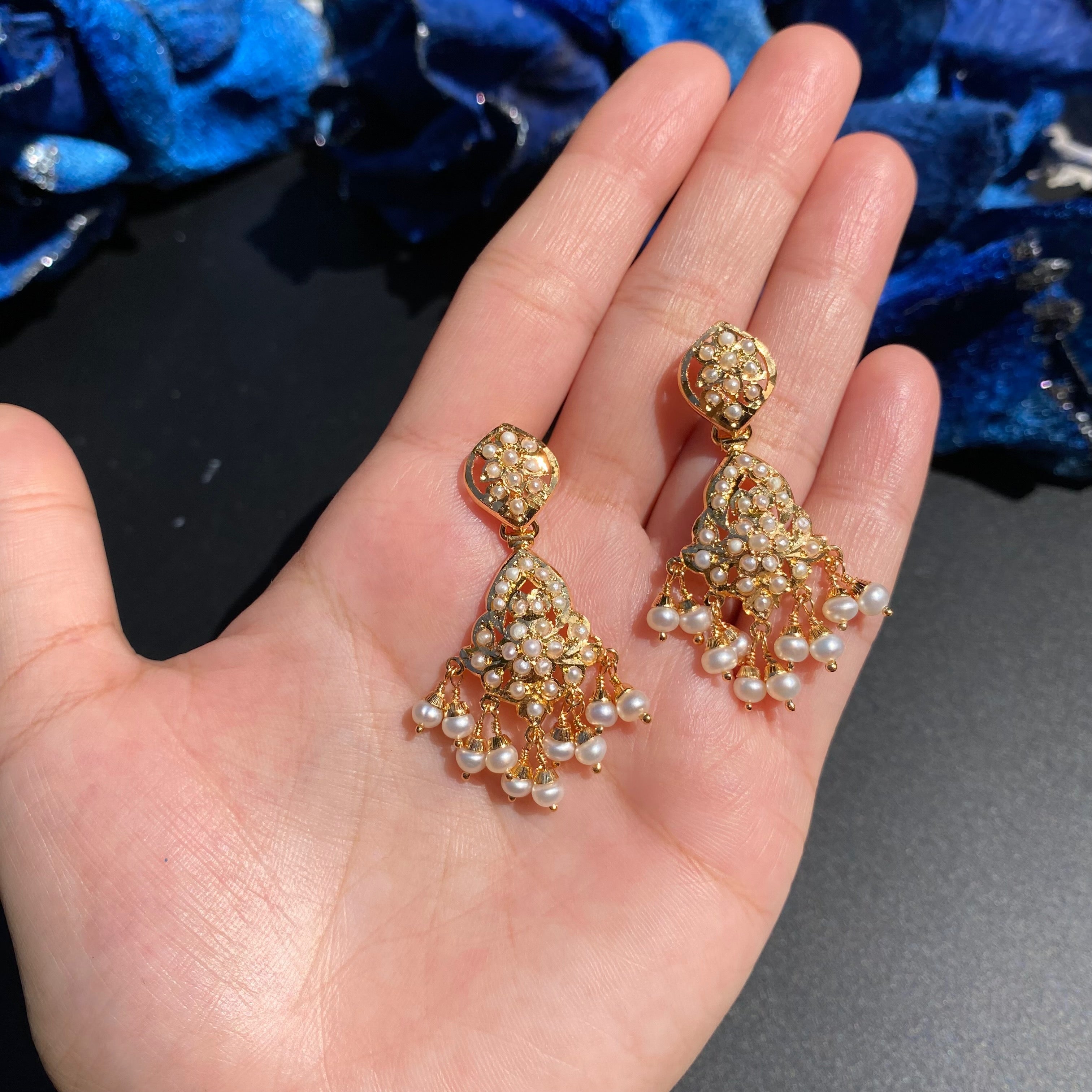 Authentic Pearl Rani Haar Set | Traditional Design | Gold Plated on Silver Base NS 423