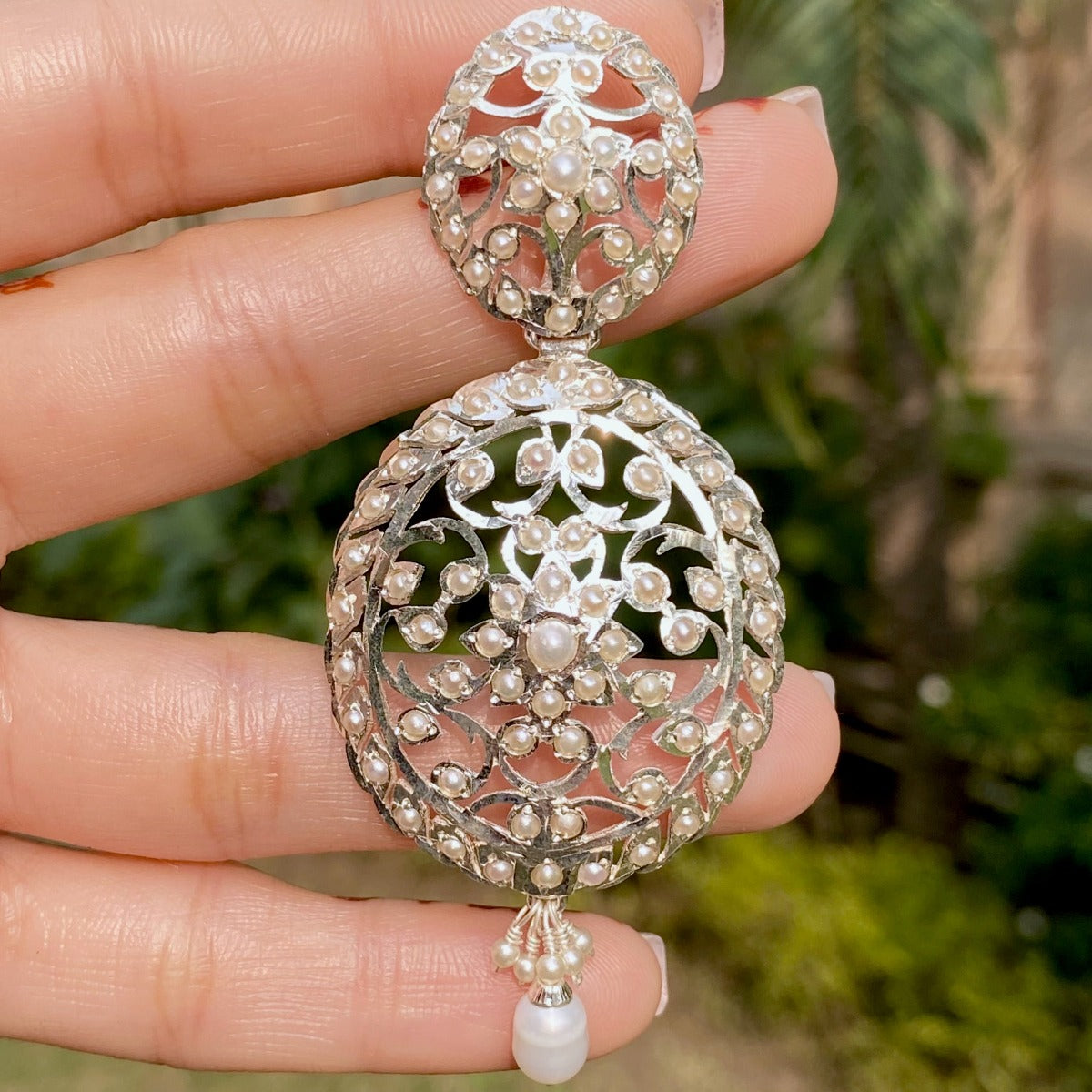 Edwardian Pearl Jewelry | Sterling Silver Earrings