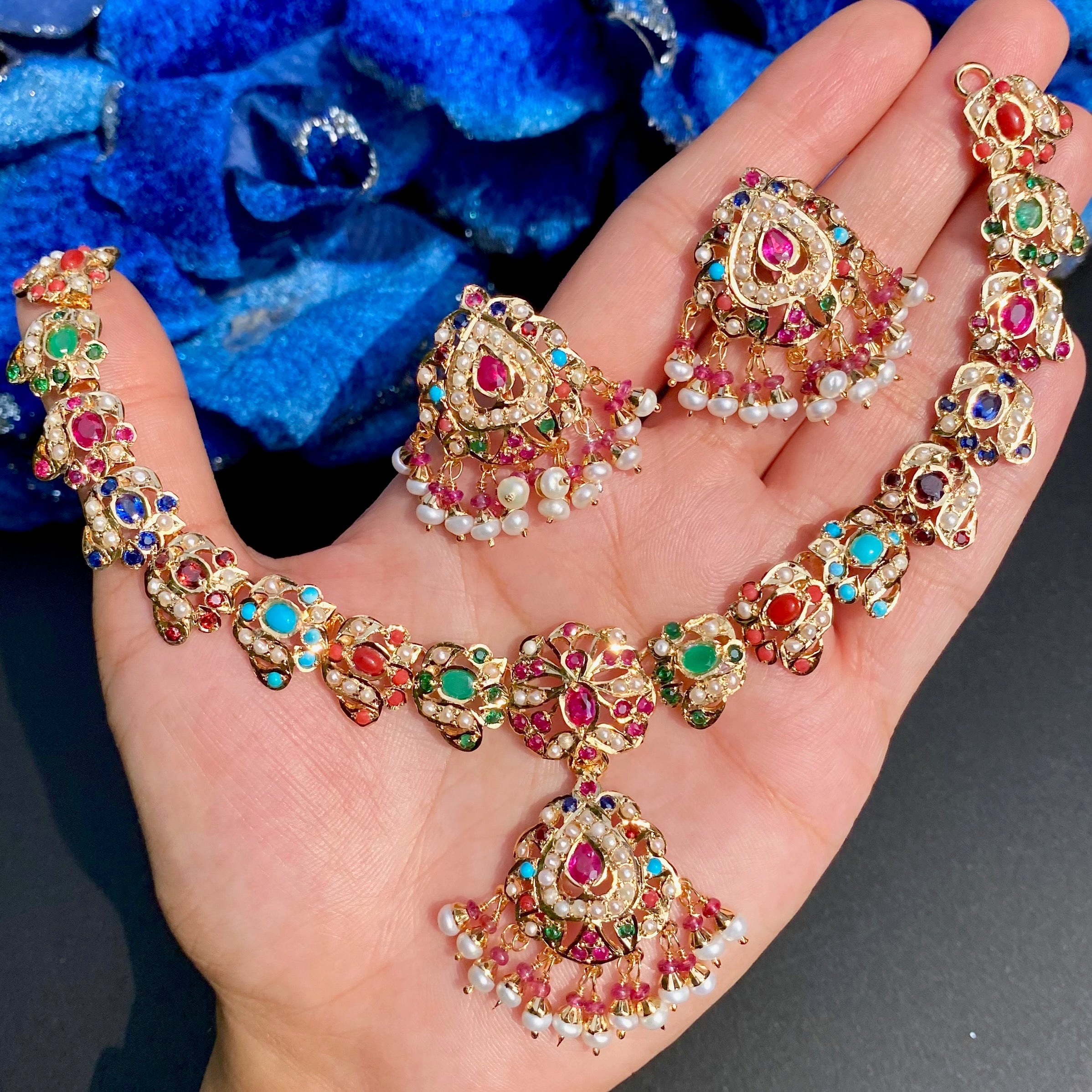 navaratna necklace set in ny