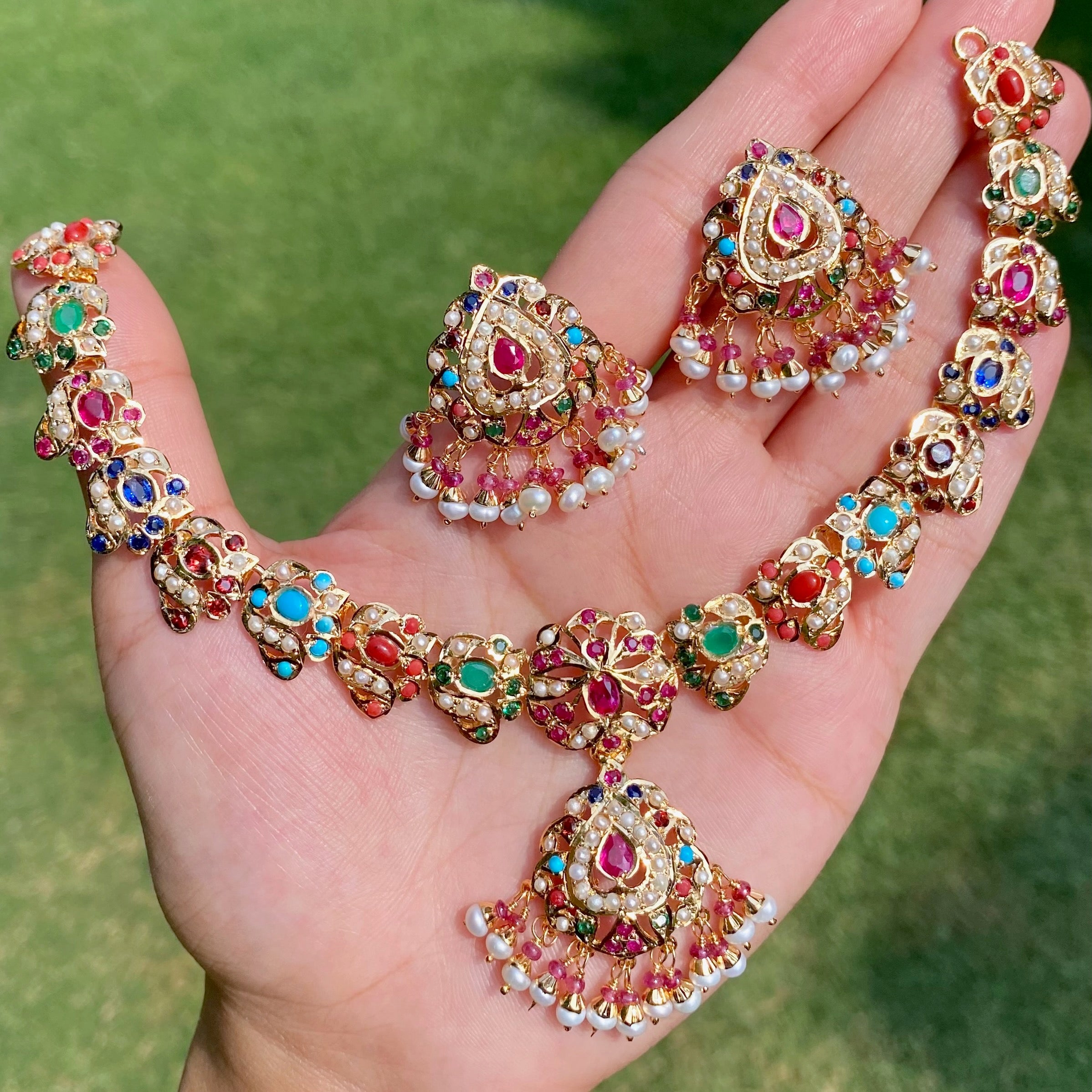 navaratna necklace set in ny
