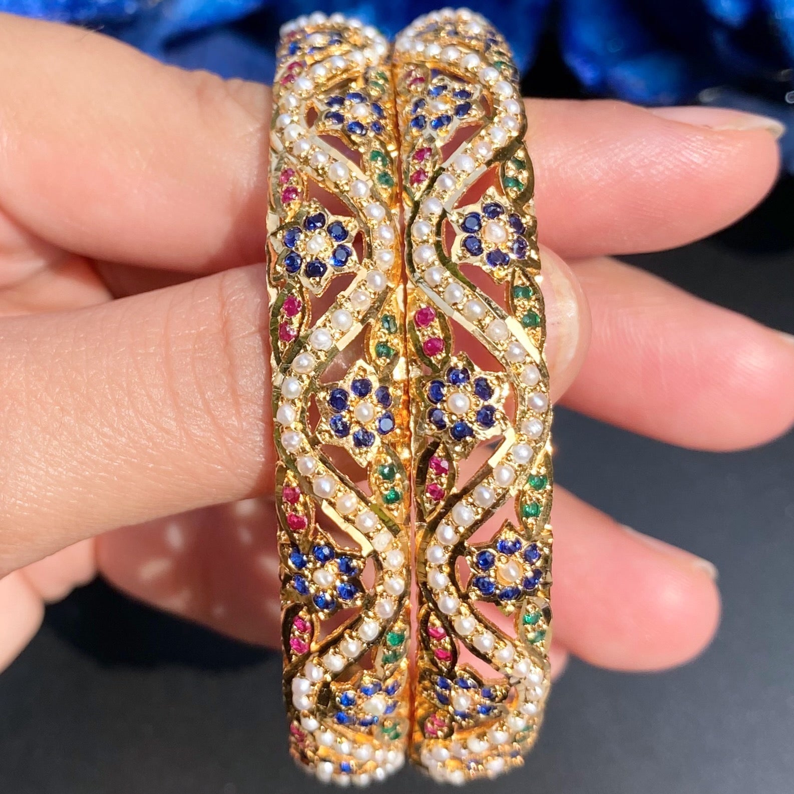 pakistani silver bangles gold plated