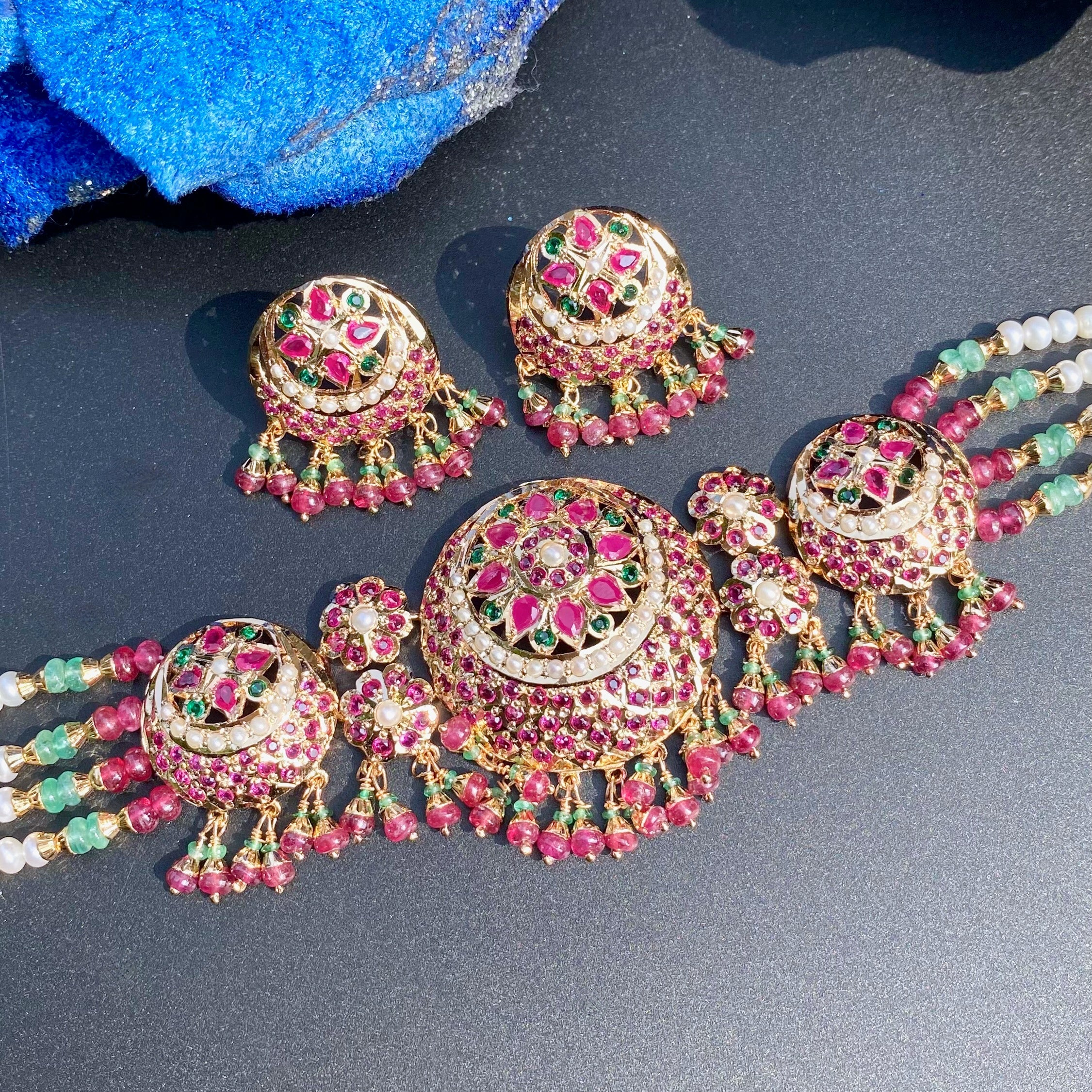 ruby emerald choker indian