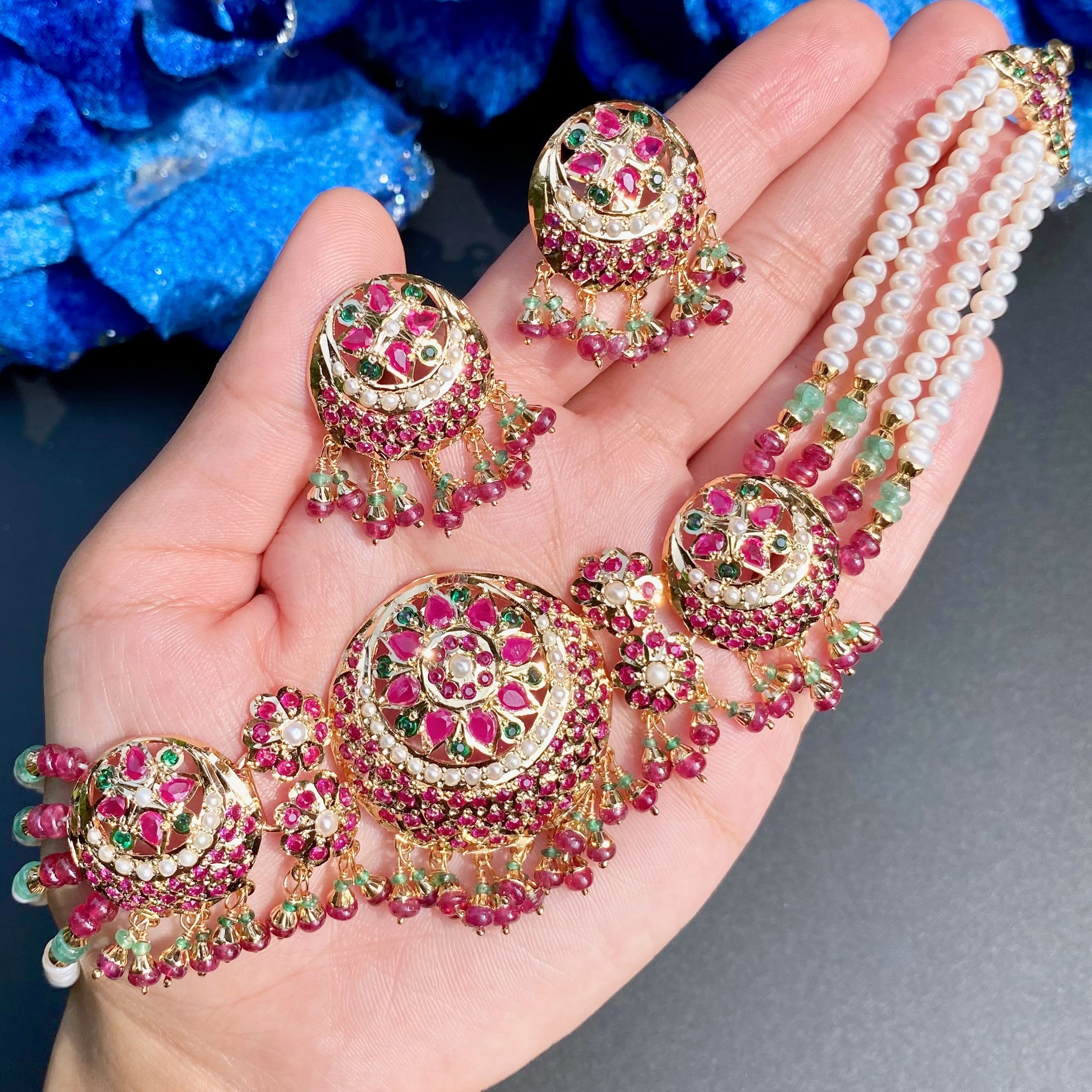 ruby emerald choker indian
