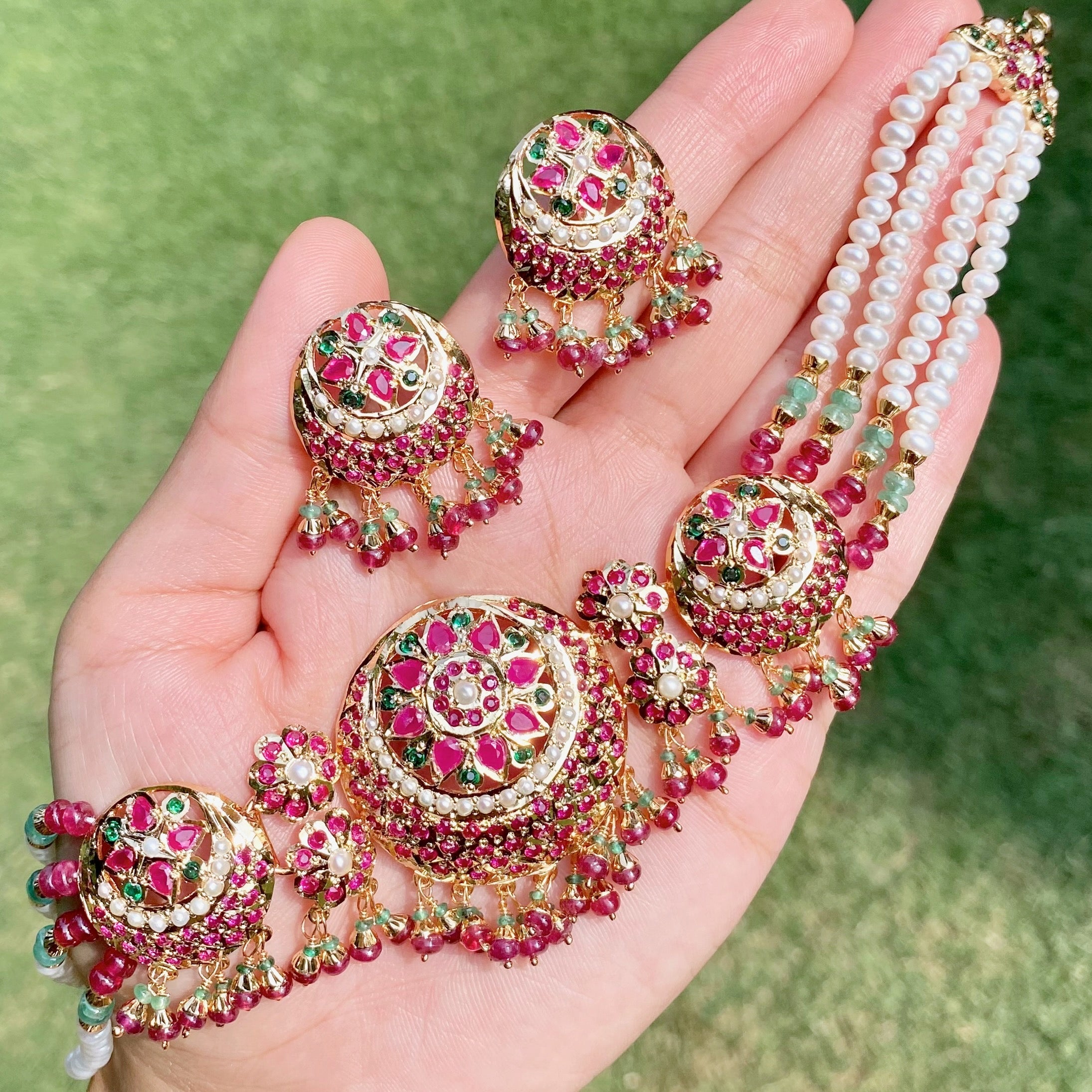 ruby emerald choker indian
