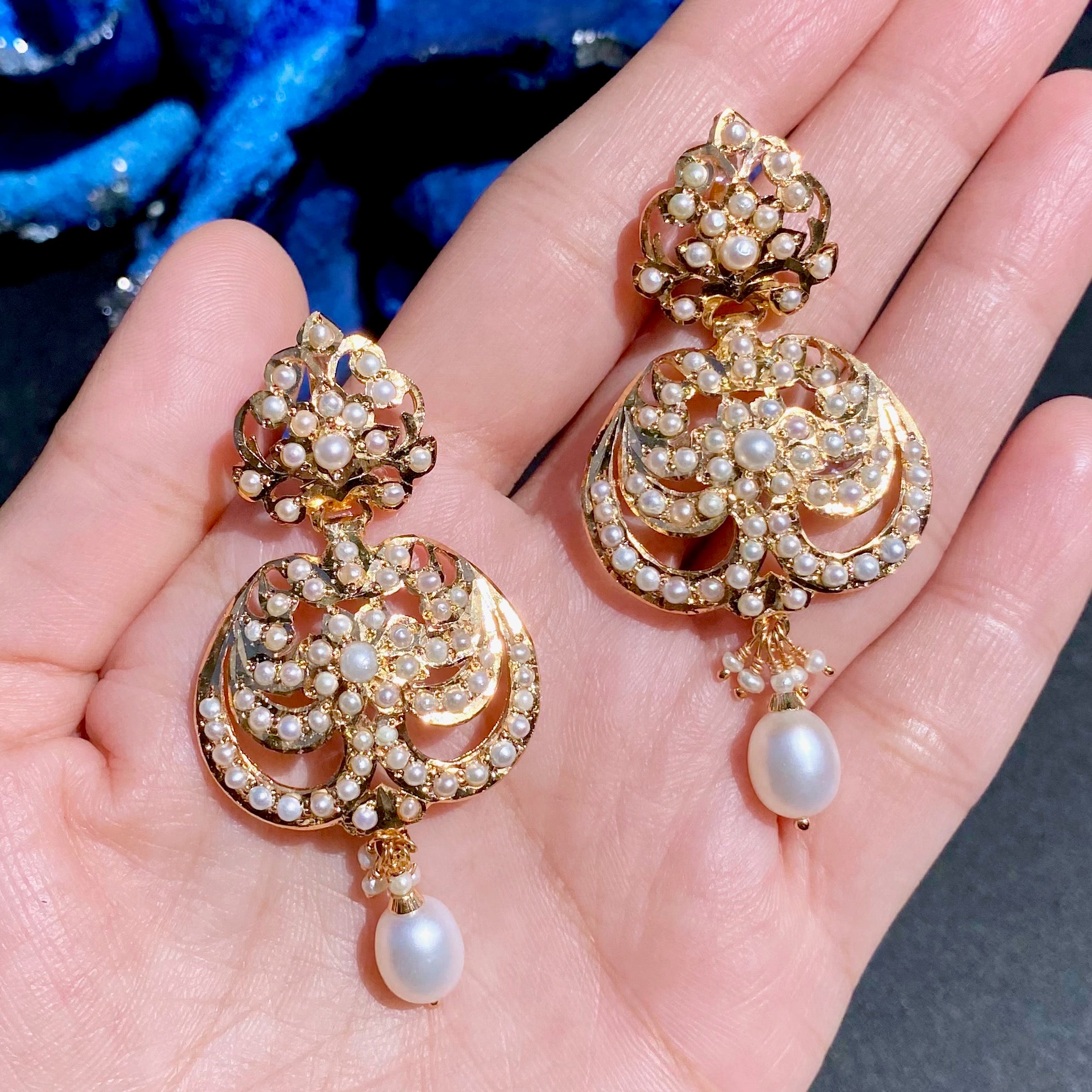 Vintage Style Pearl Necklace Set | Gold Plated on 925 Silver Base NS 441