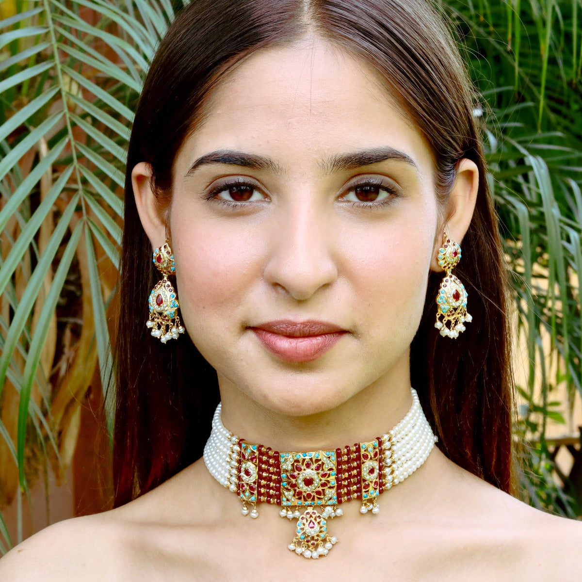 ruby feroza choker for women