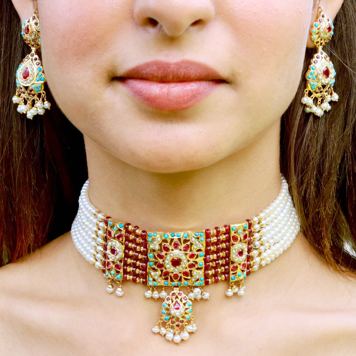 ruby feroza choker for women