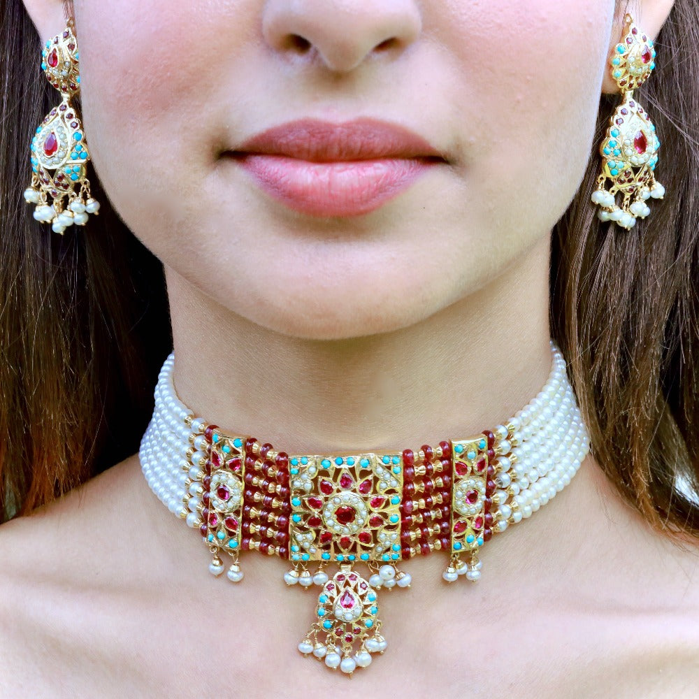 ruby feroza choker for women