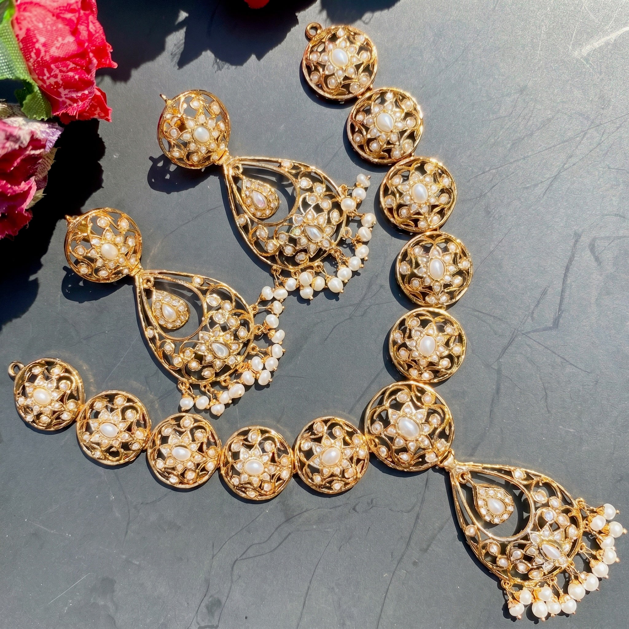 real pearl jewelry gold plated