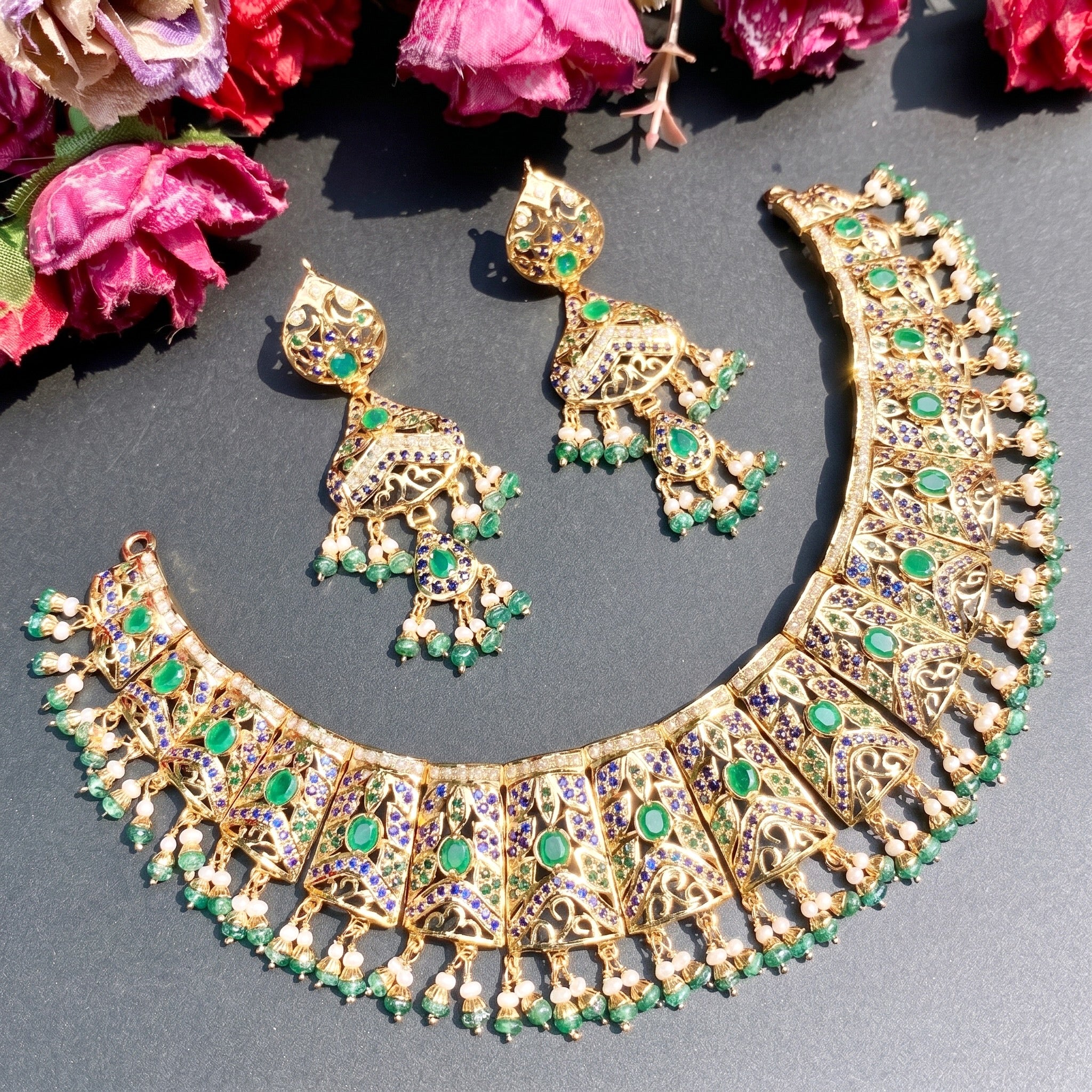 silver necklace set indian