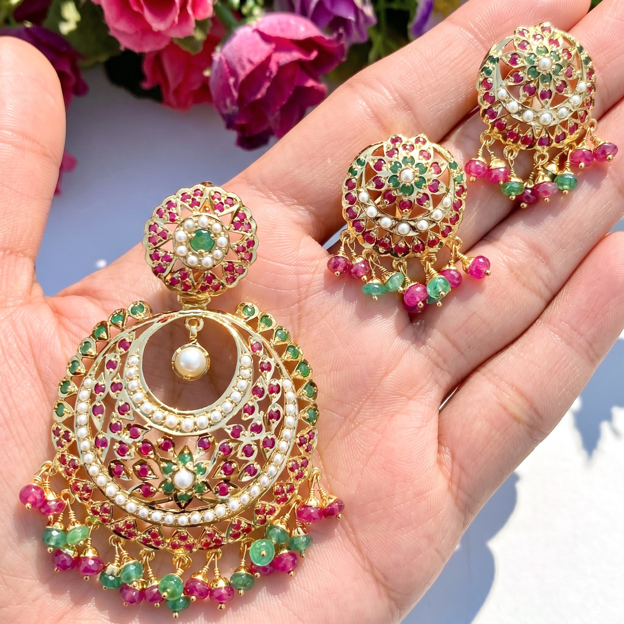 jadau pendant set hyderabadi