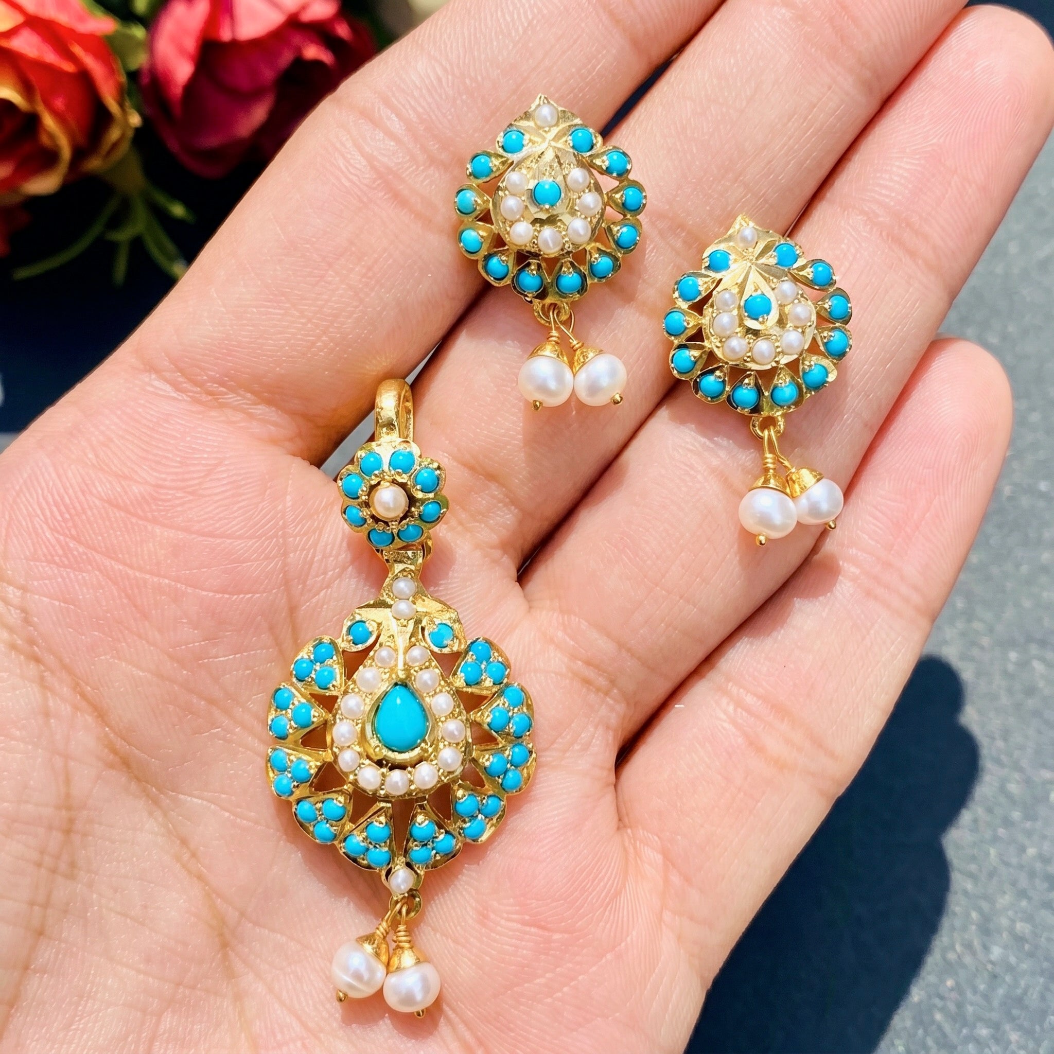 jadau locket set gold plated silver