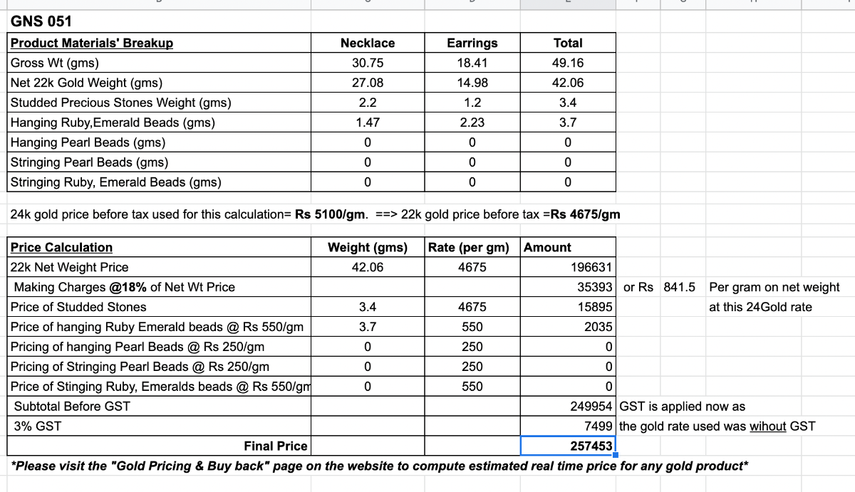 jadau necklace set in 22k gold with chandbali styled earrings