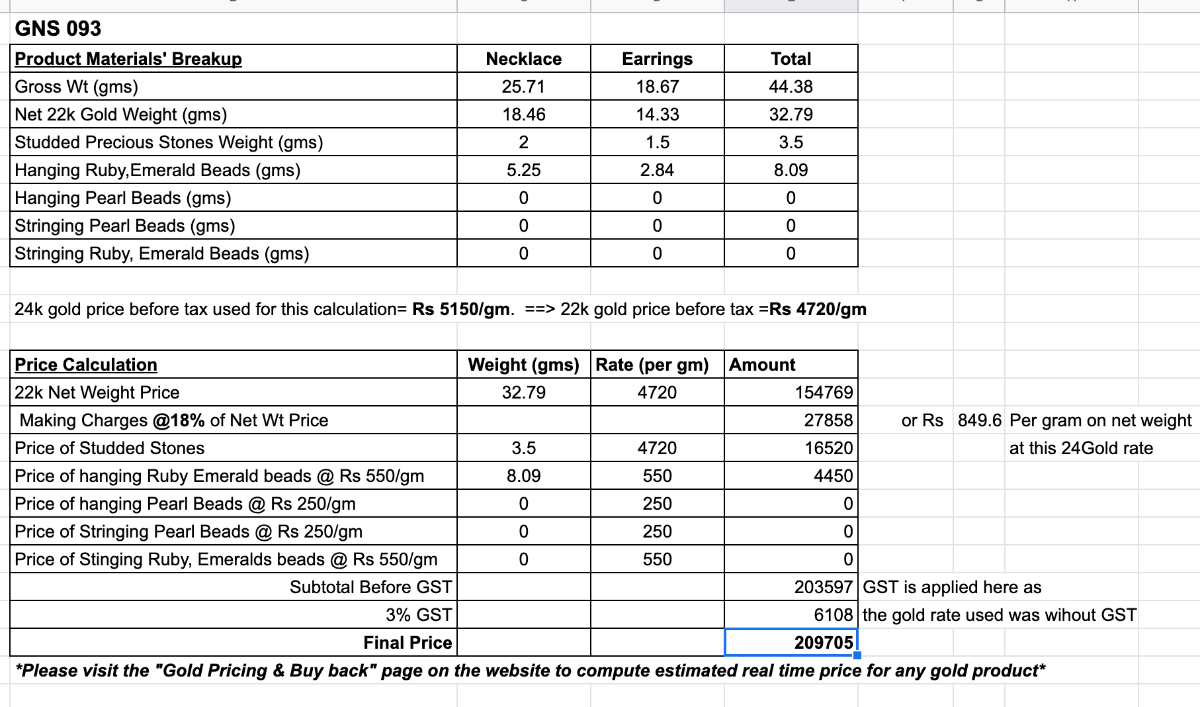 delicate necklace with jhumkis gold