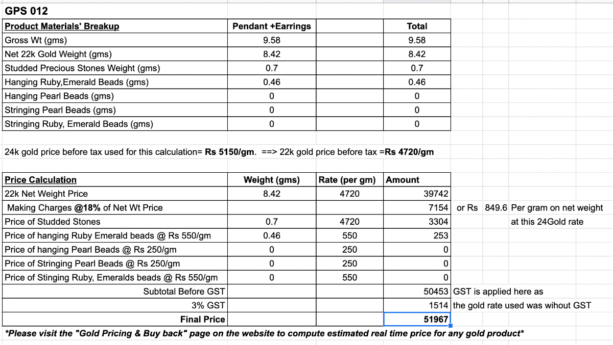 light weight dainty precious stones indian gold pendan