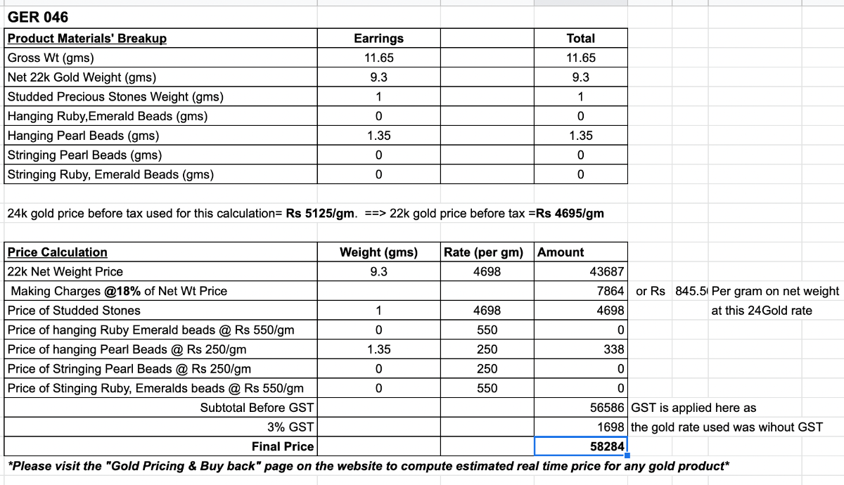 indian gold jhumka under 1 tola