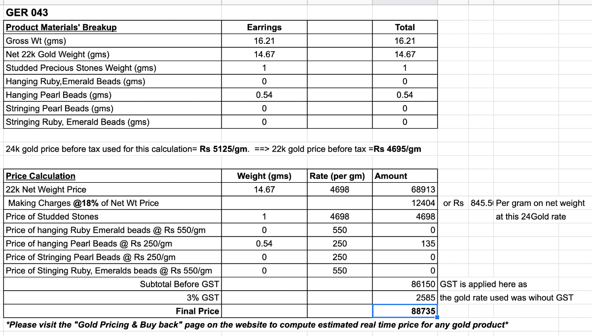 contemporary jadau earrings 22k gold