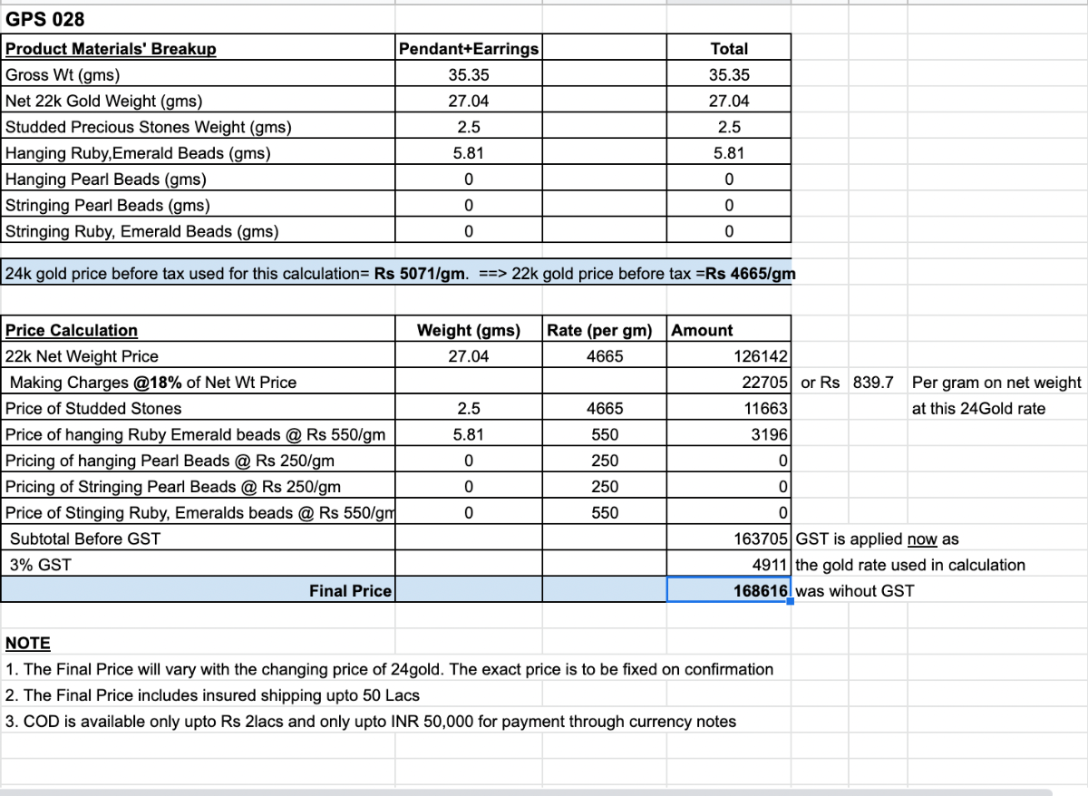 ruby emerald pendant set gold