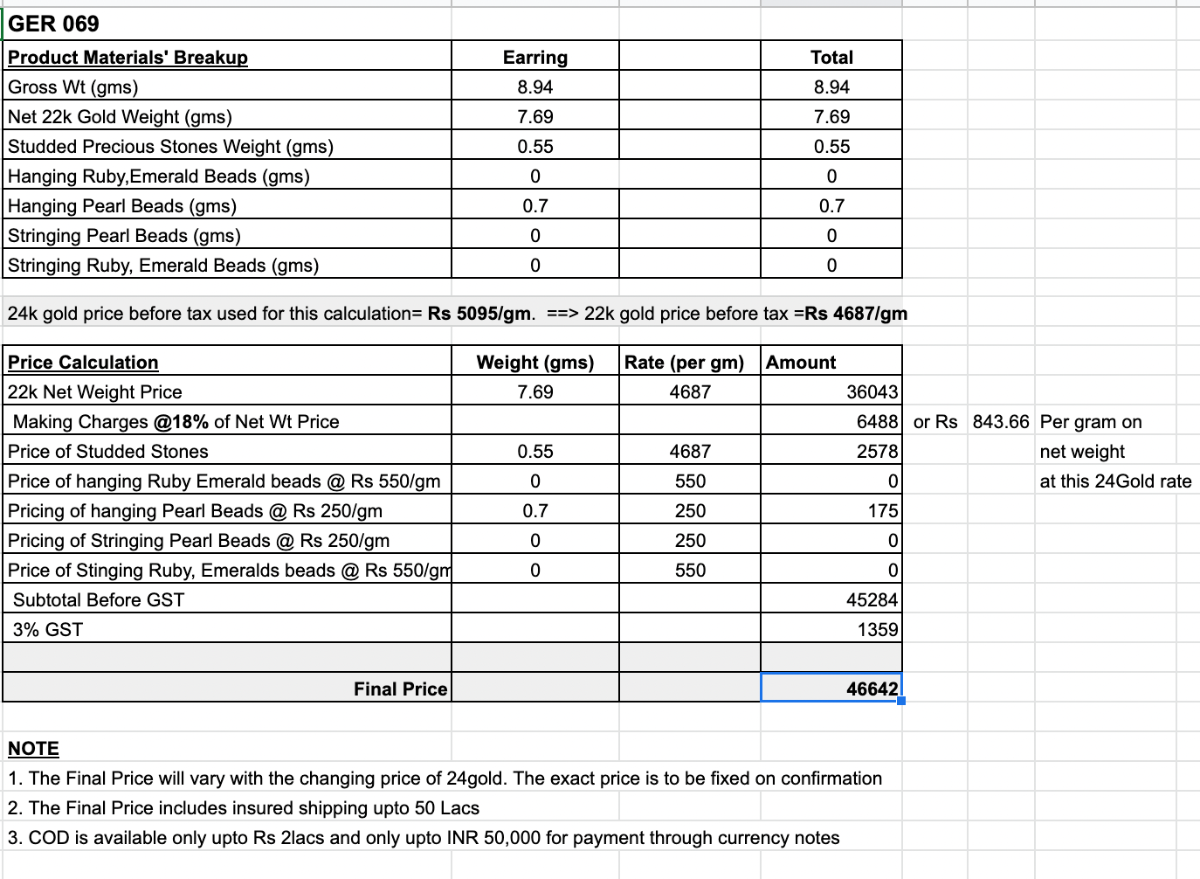 bengali pasha earrings