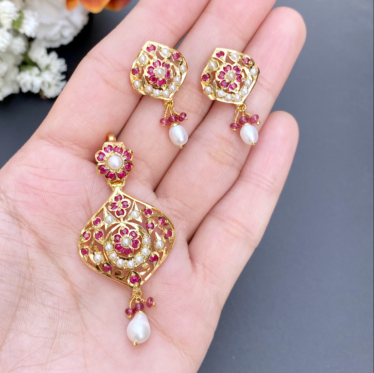 ruby pendant indian