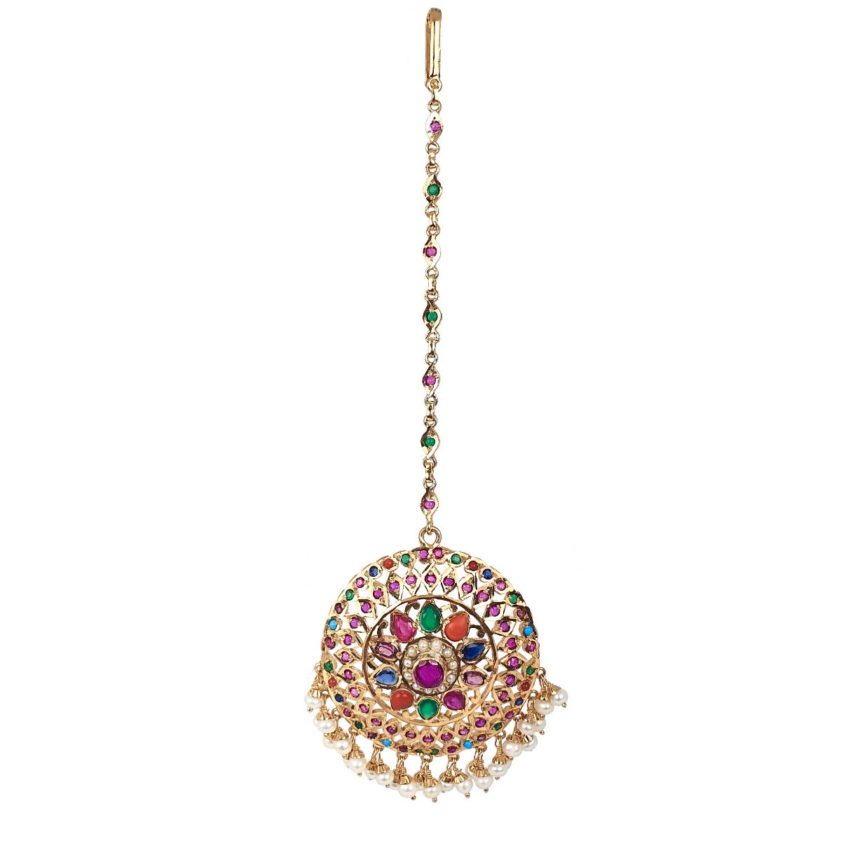 gold plated Navaratna teeka