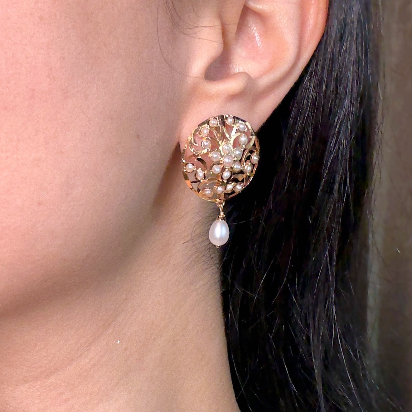 exquisite silver pearl studs to gift her