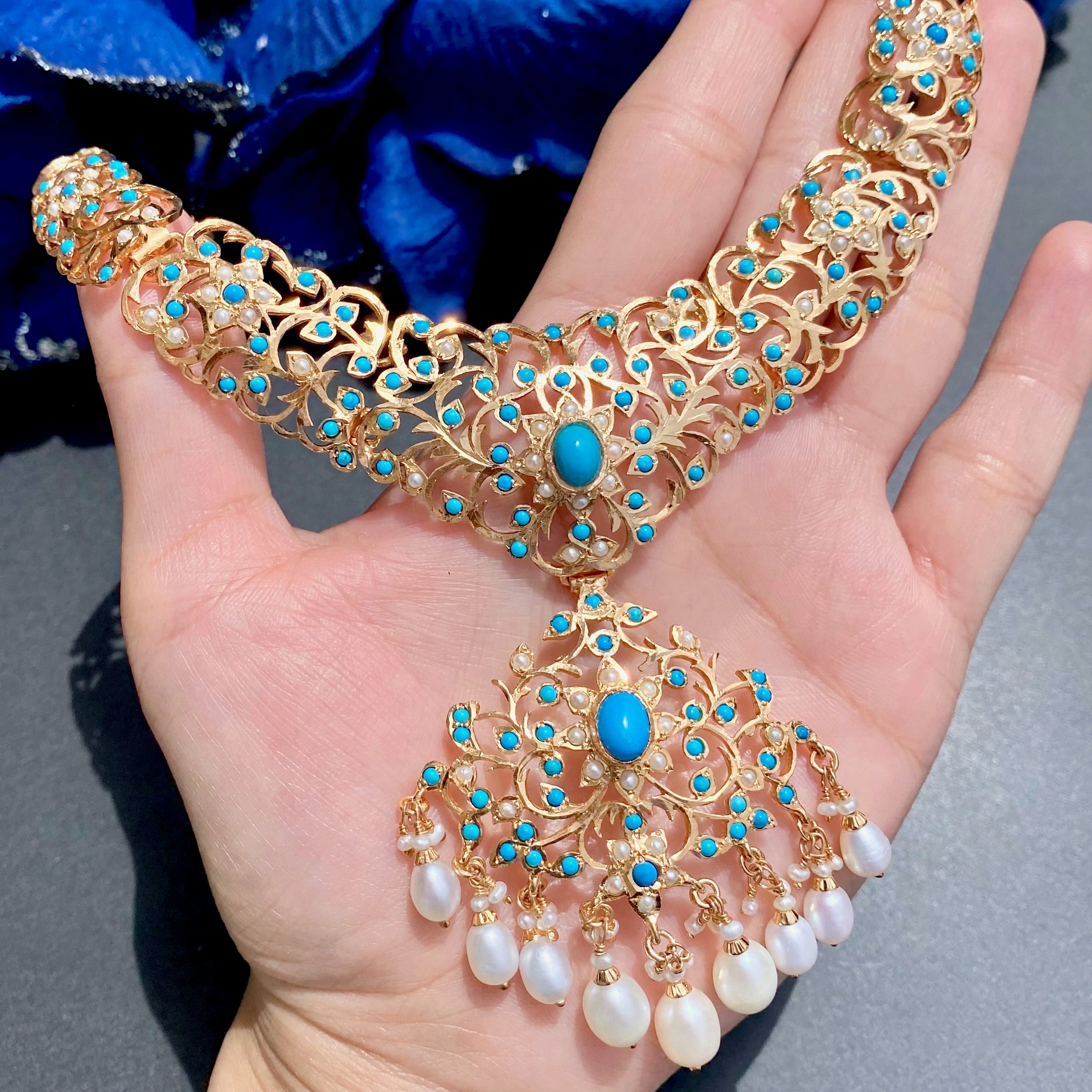turquoise necklace set indian