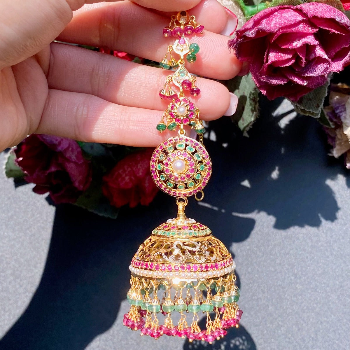 gold jhumka pasha online
