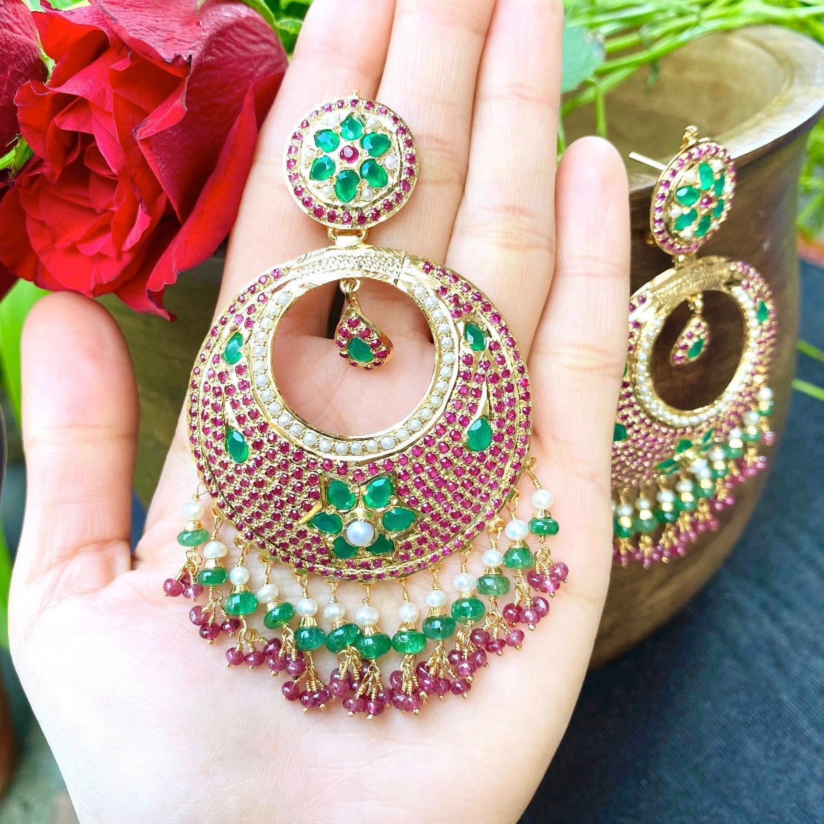 big pakistani fashion earrings