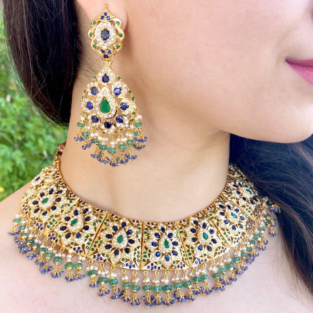 indian blue sapphire necklace