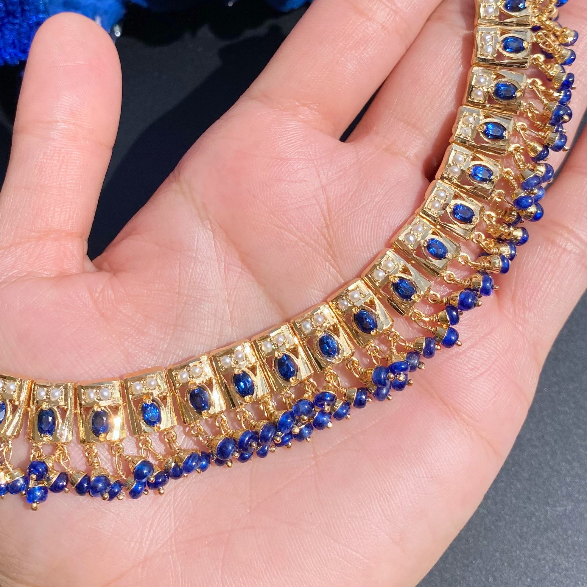 pakistani silver necklace with jhumki