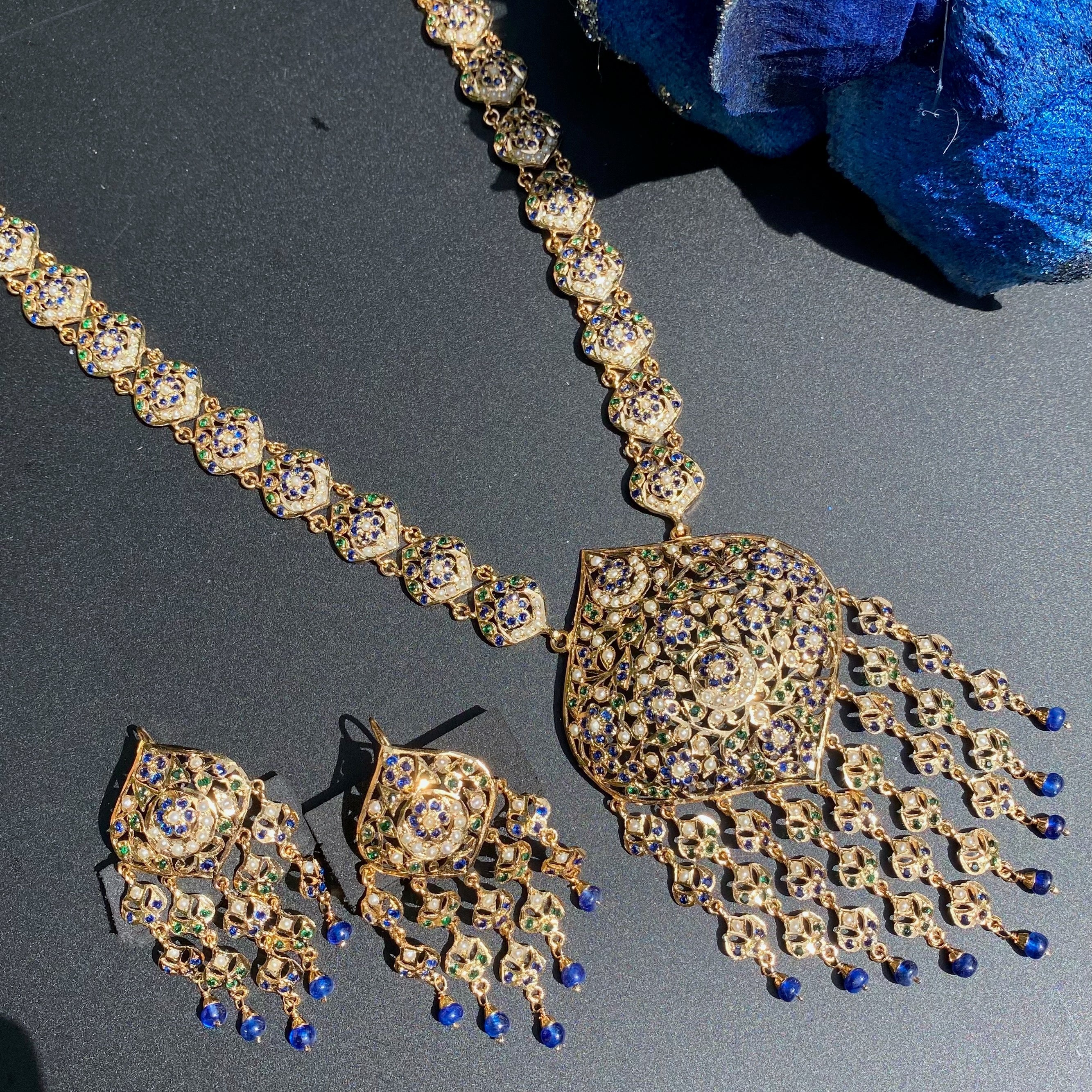 gold plated necklace set for women