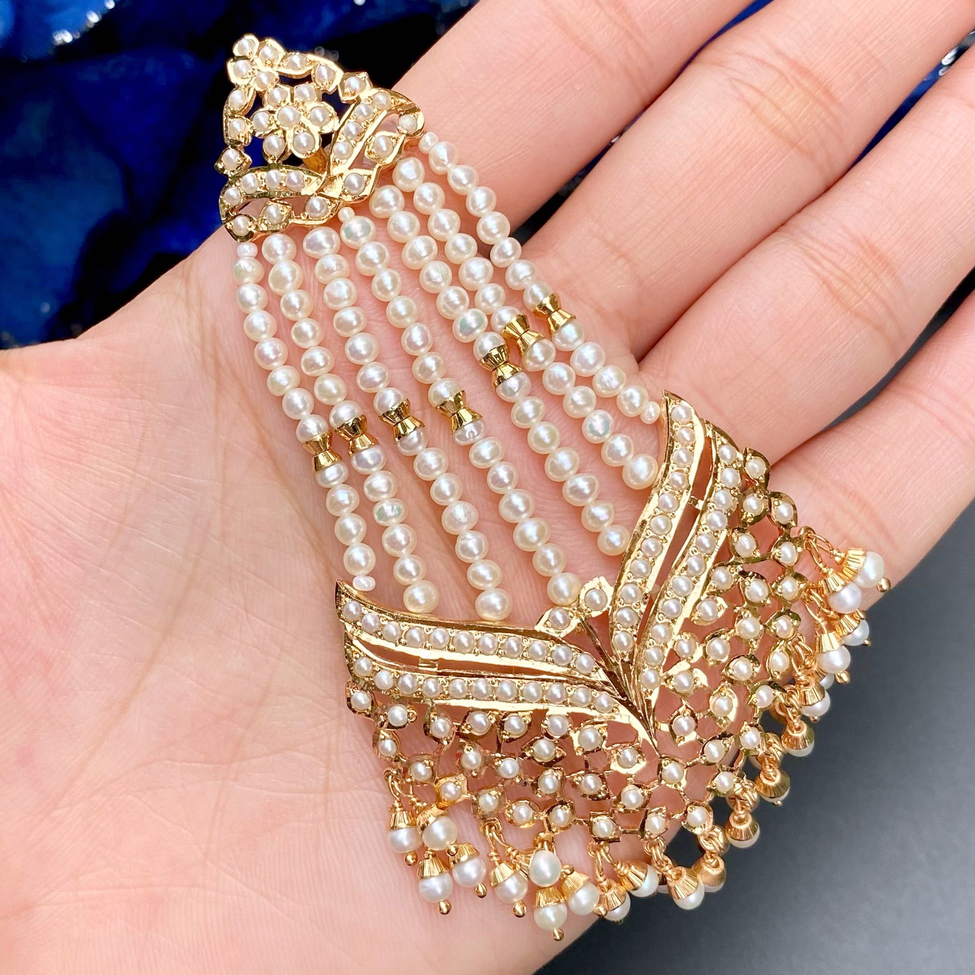 classic jhummer style pearl earrings