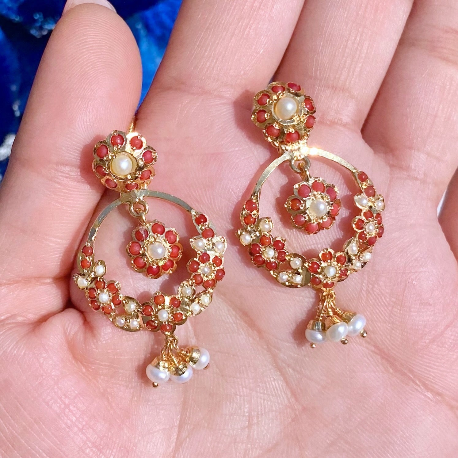 delicate coral necklace set