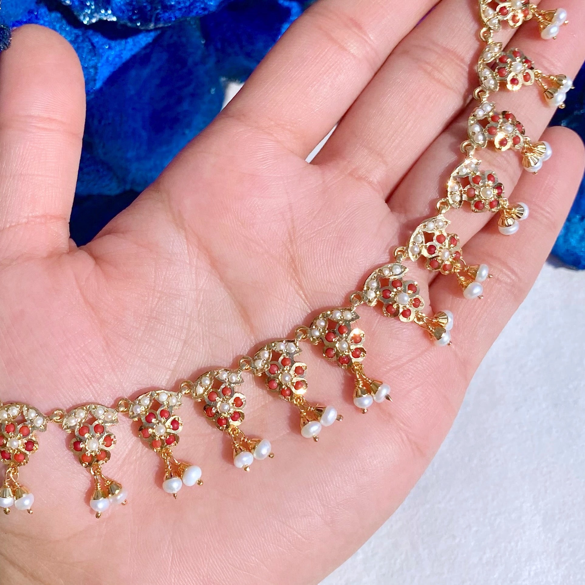 delicate coral necklace set