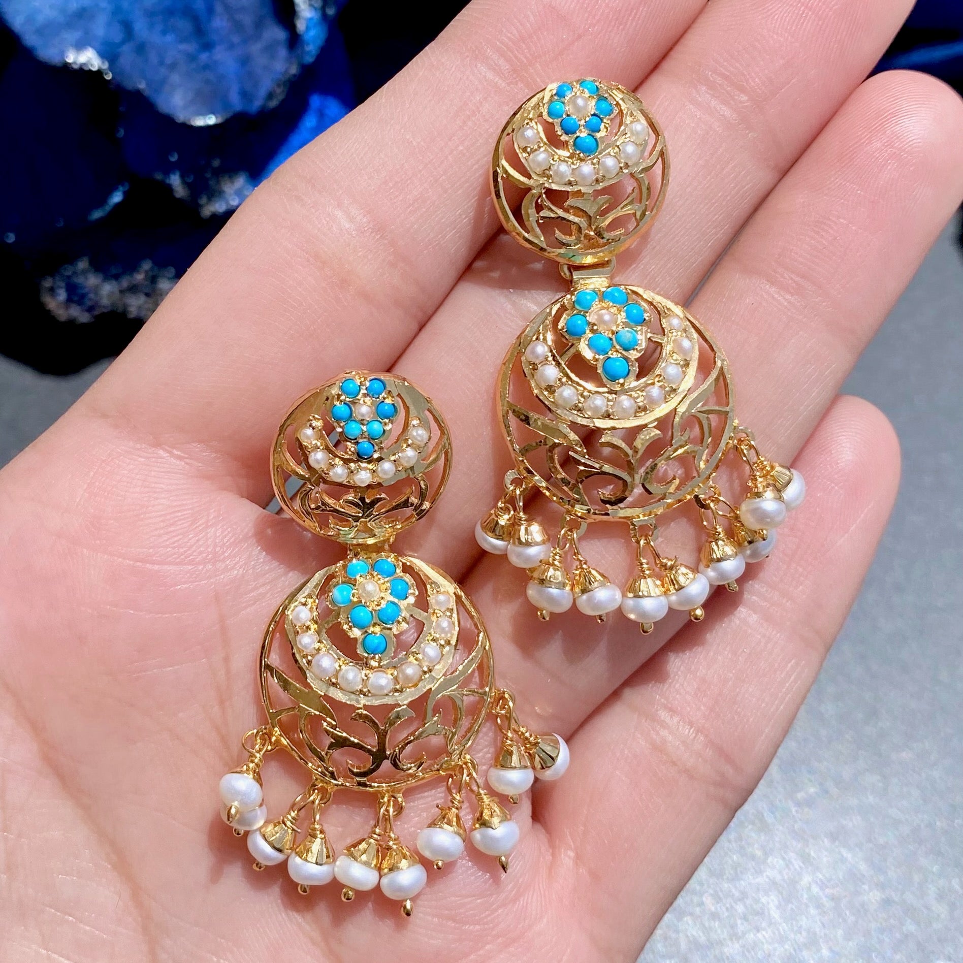 turquoise pearl earrings for girls on silver