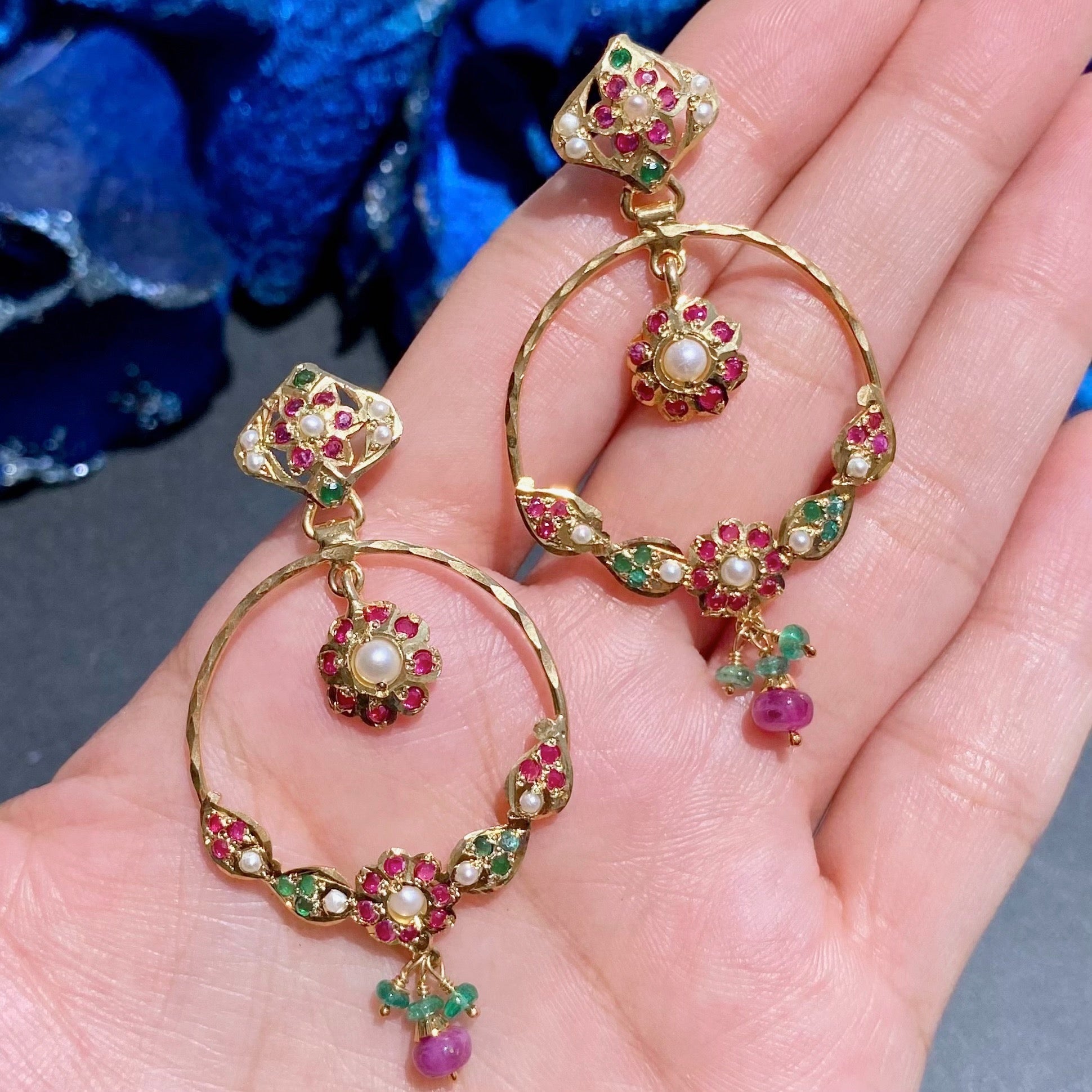 Delicate Chandbali Earrings For Girls | Gold Plated Sterling Silver ER 563