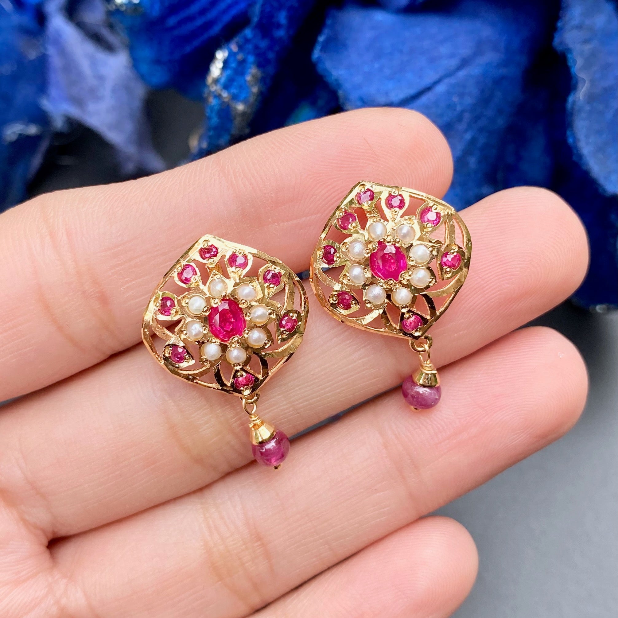 cute ruby studs for girls