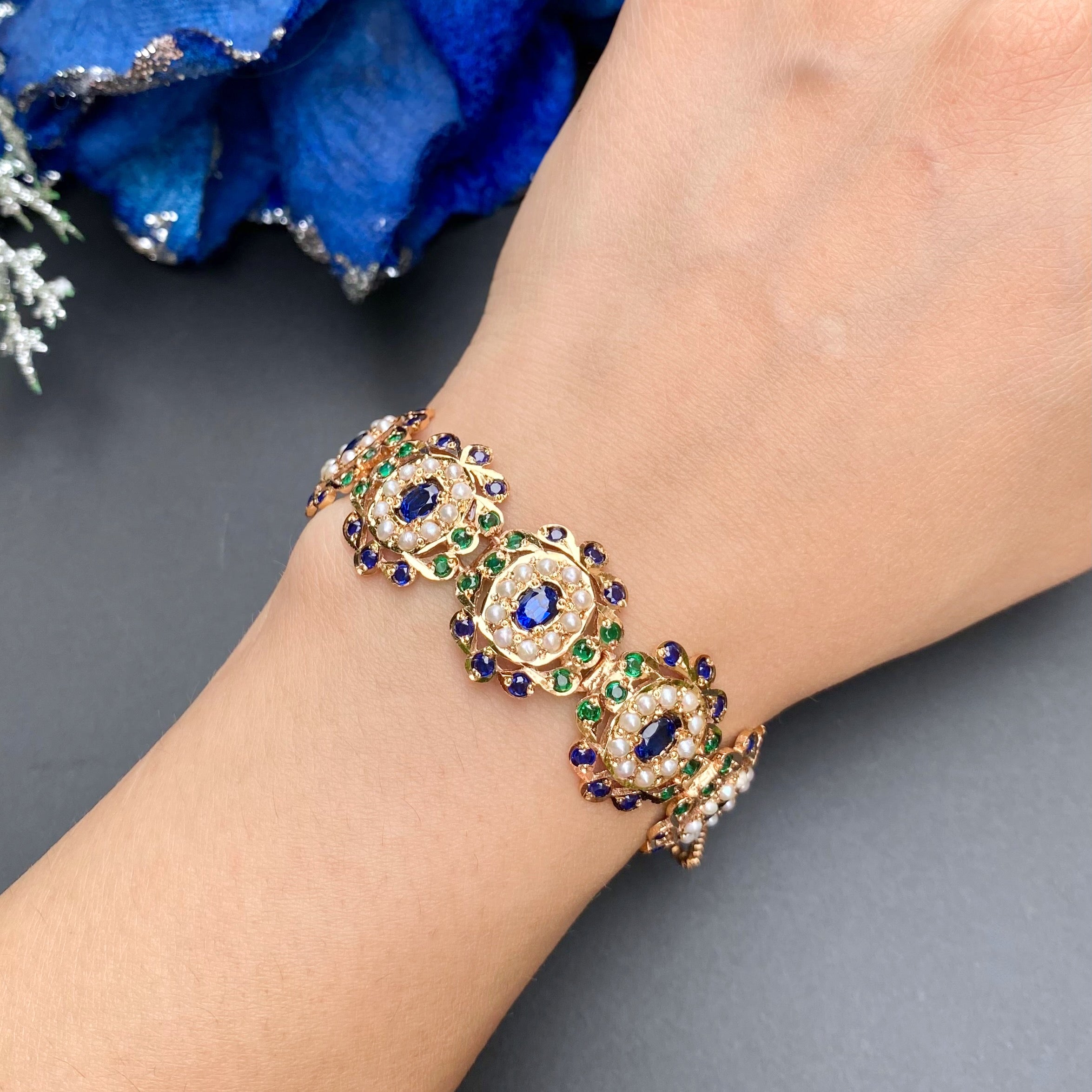 indian silver wristlet for women