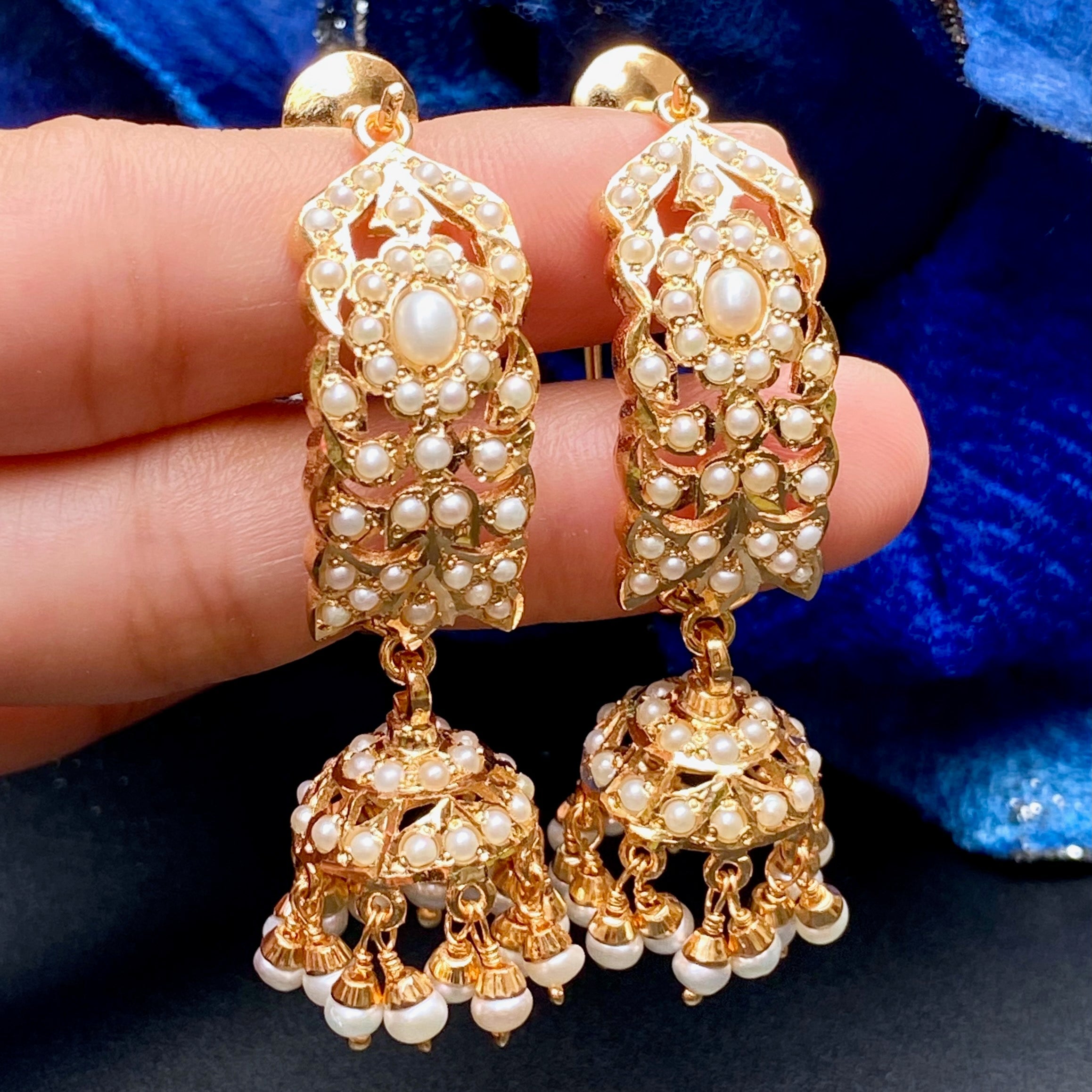 dandi jhumki pearls
