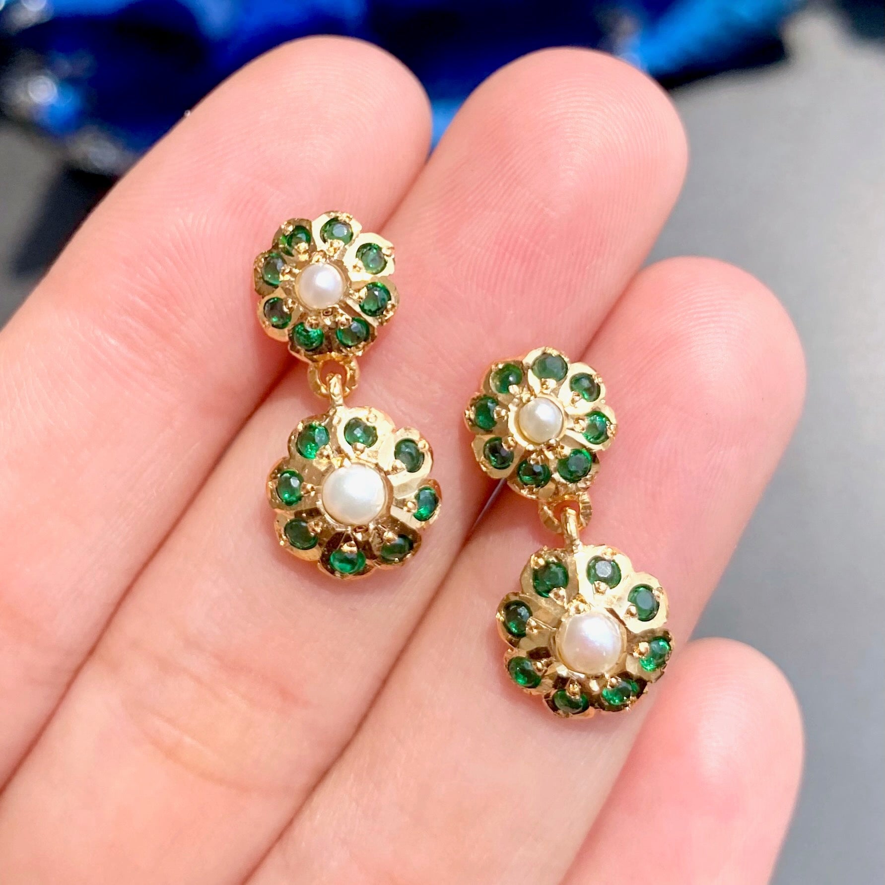 delicate emerald earrings